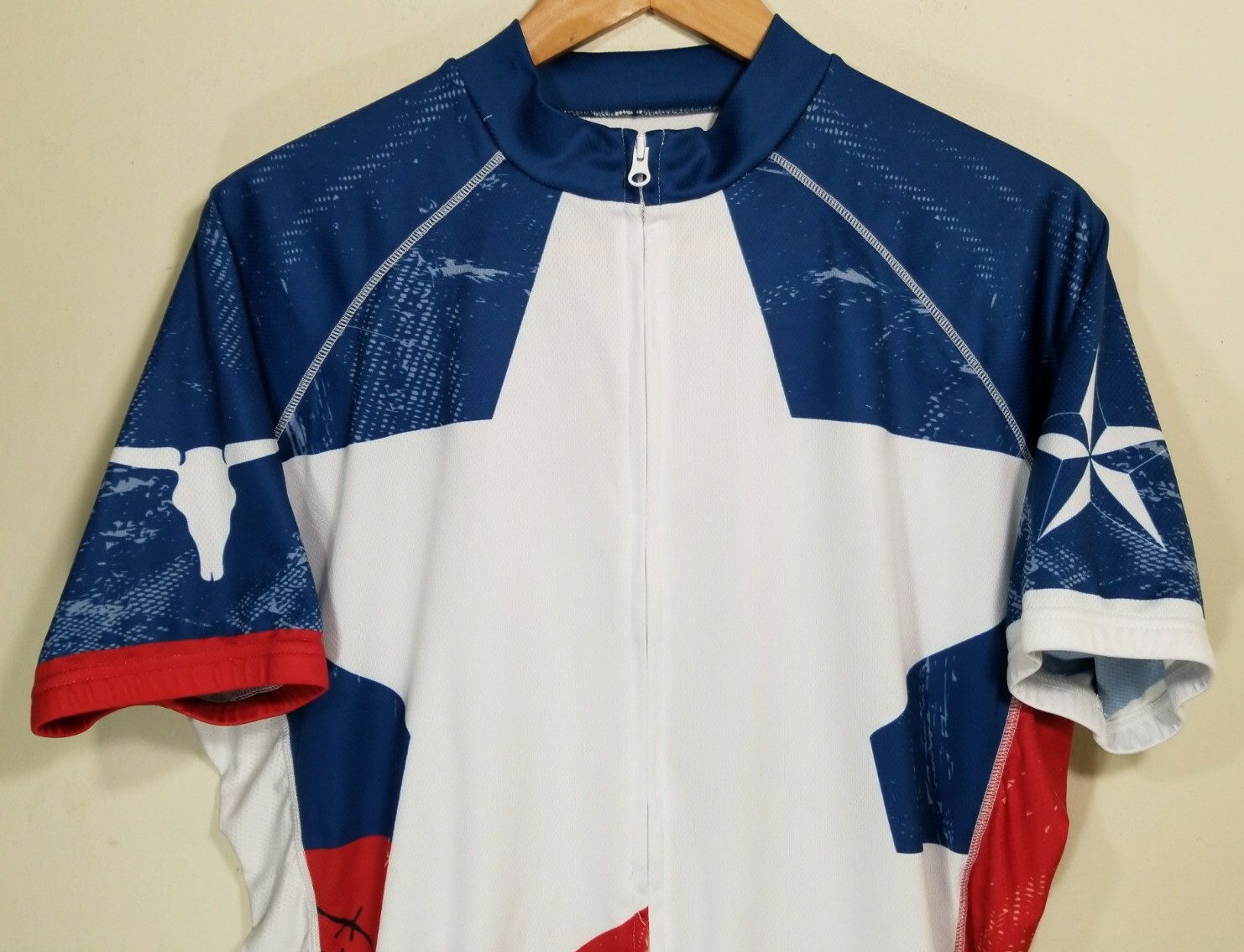 PEAK 1 Sports P1S Men’s Full Zip Cycling Jersey Size XL USA TEXAS American
