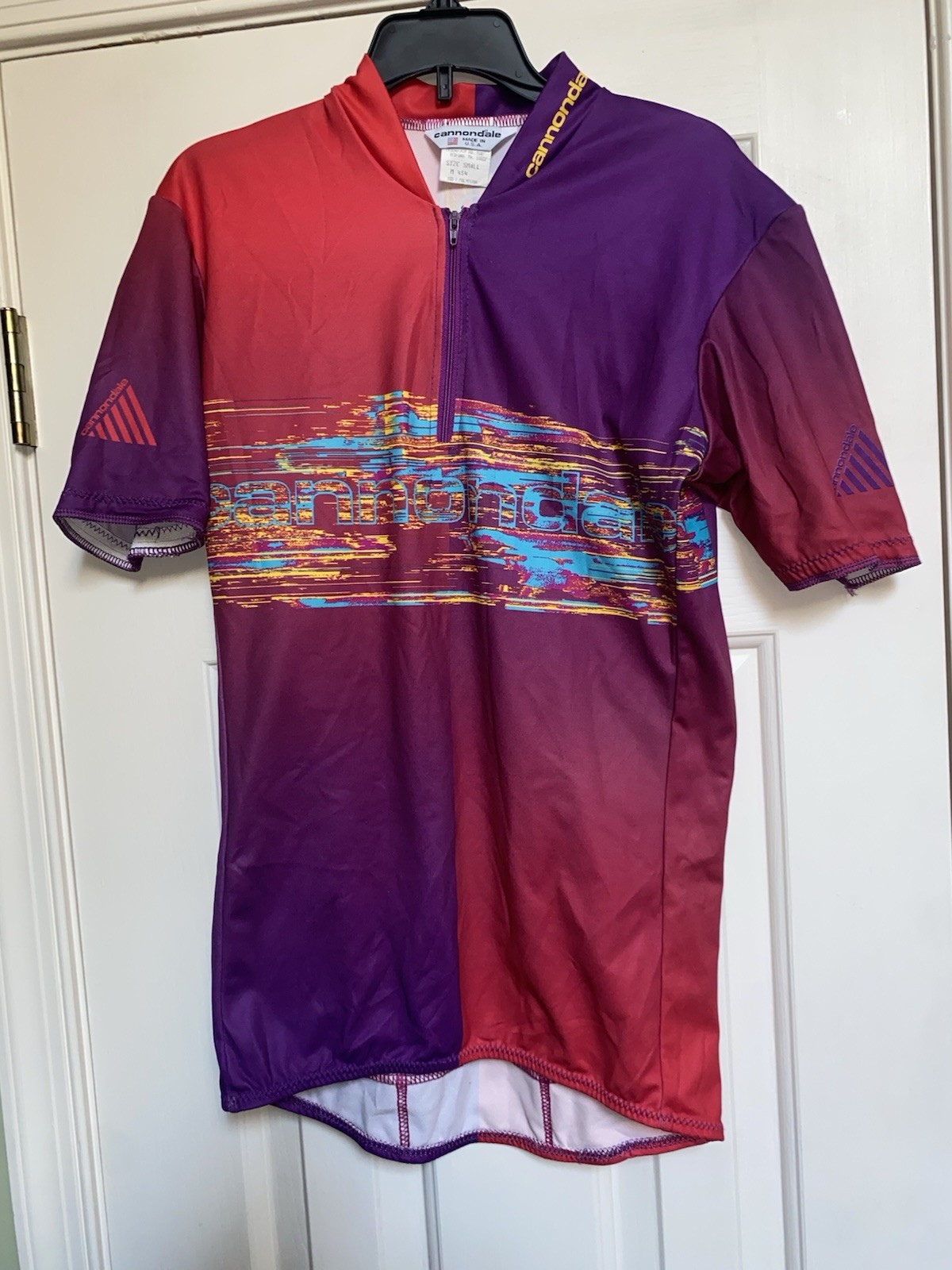 Vintage 90s Cannondale Mens 1/2 Zip Cycling Jersey Size Small Made In USA