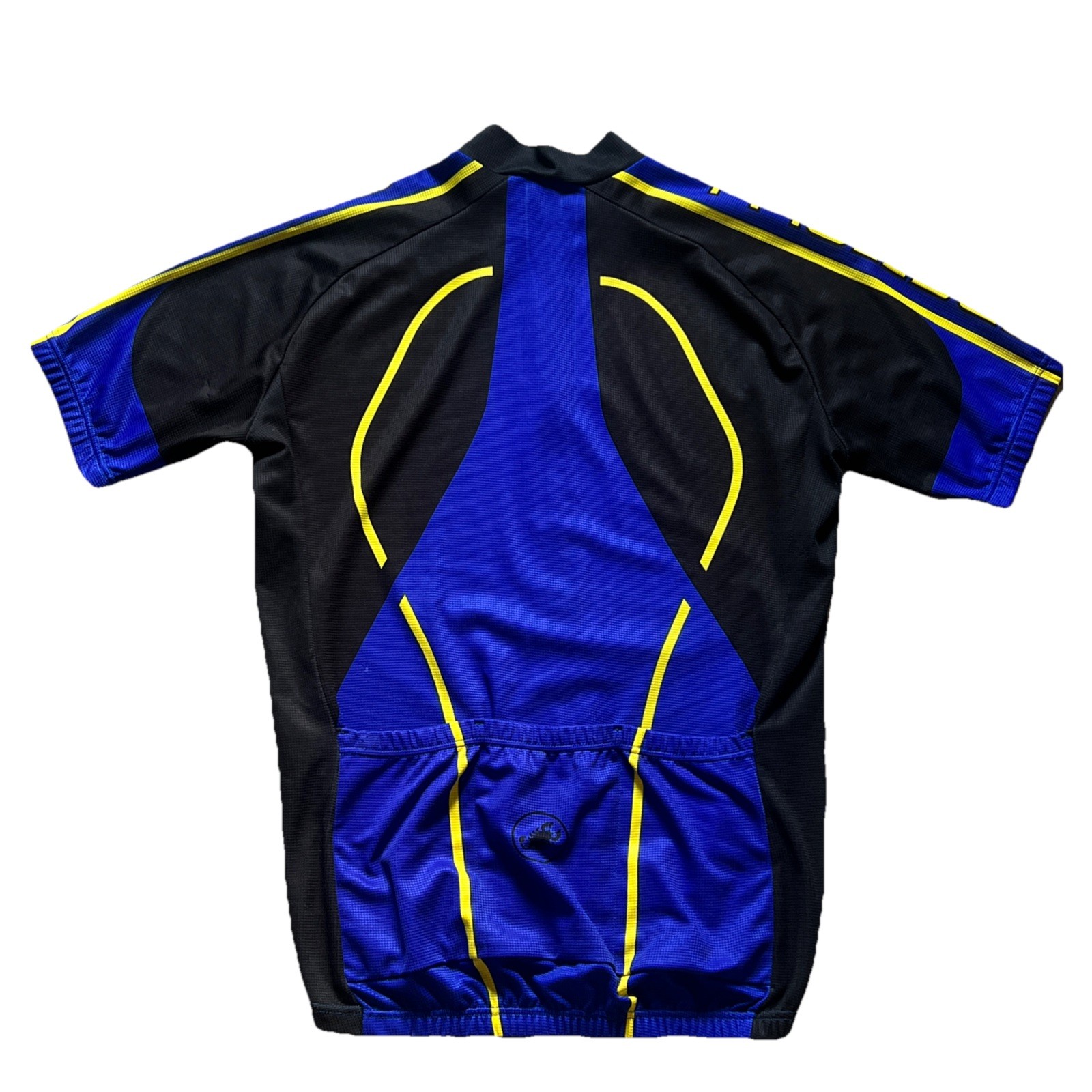 Castelli Cycling Jersey Mens Sz Large Black And Blue Half Zip Short Sleeve Italy