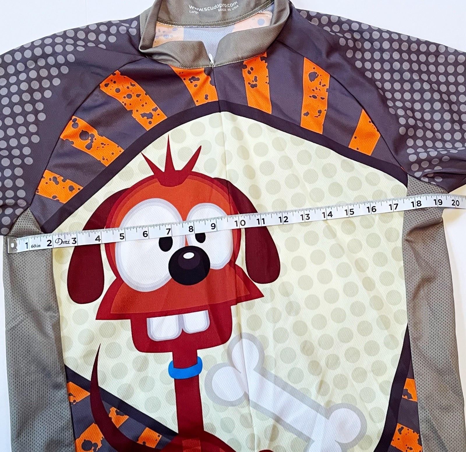 Scudo Cycling Shirt 3/4 Zip With Bottle Holder Men’s Large Dog Bone VG