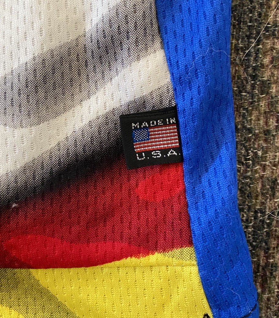 VTG 90s Cannondale Mountain Bike Race Team USA Flag Volvo 3/4 Zip Jersey SZ L