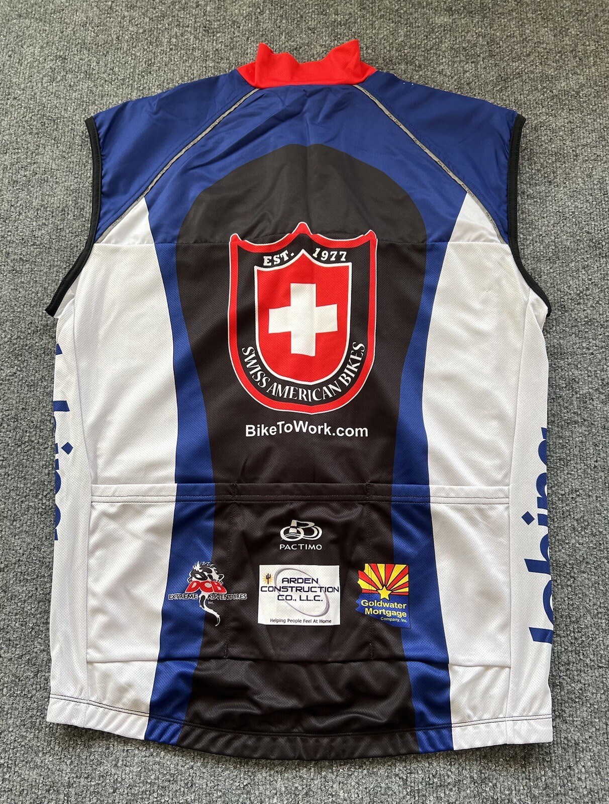 Pactimo Cycling Jersey Womens 2XL Swiss American Bikes Full Zip Sleeveless Bike