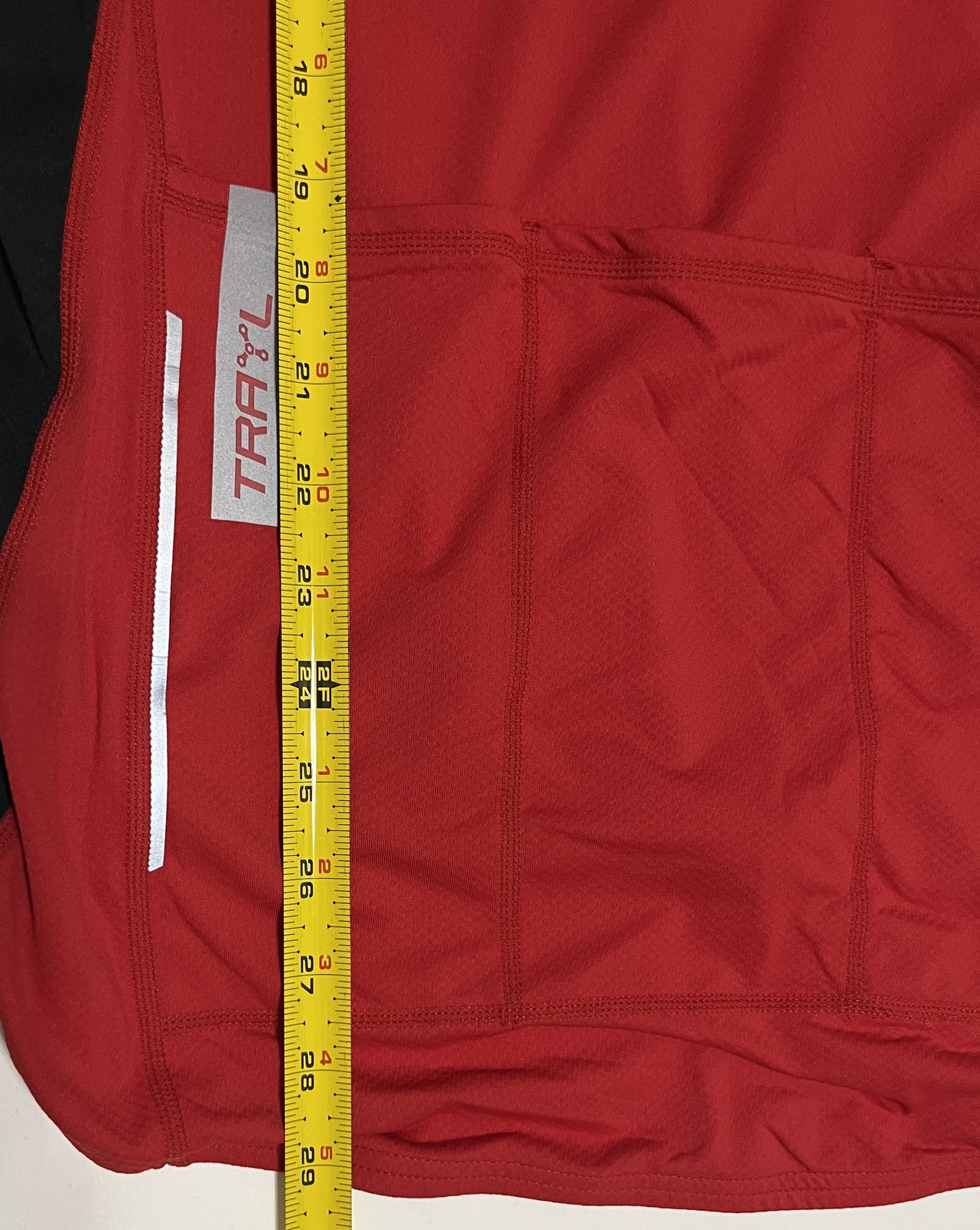 TRAYL Men’s M Cycling Jersey Red Black Short Sleeve Quarter Zip Bike Shirt Top