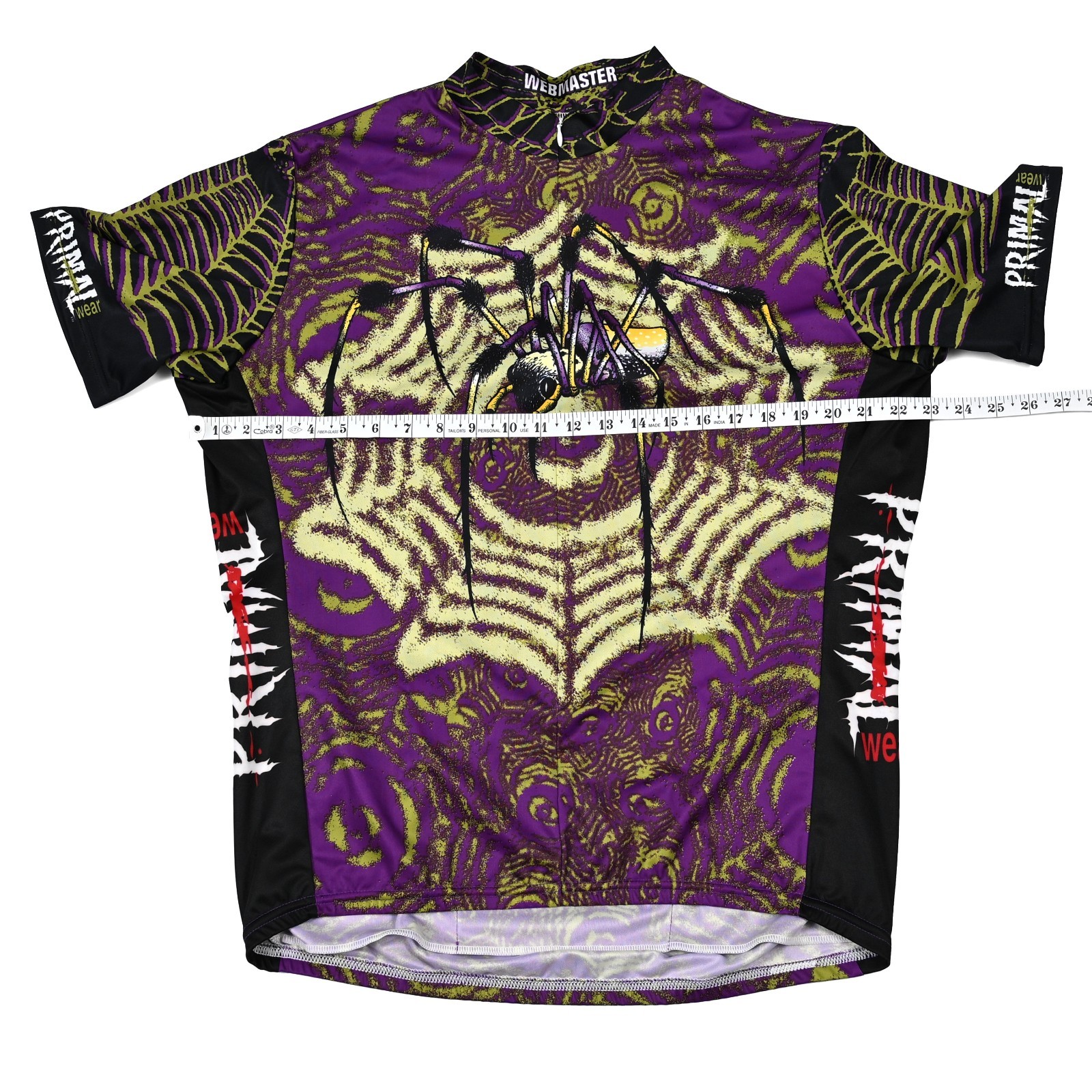 Primal Wear Webmaster Cycling Jersey Mens XL Purple Spider Web 3/4 Zip Pockets