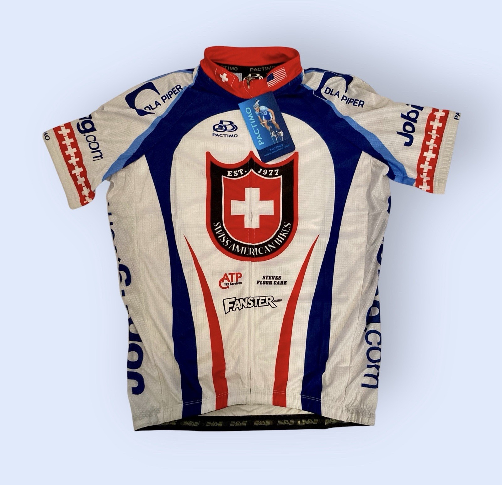New Pactimo Men’s Cycling Jersey Swiss American Bikes Sz. L