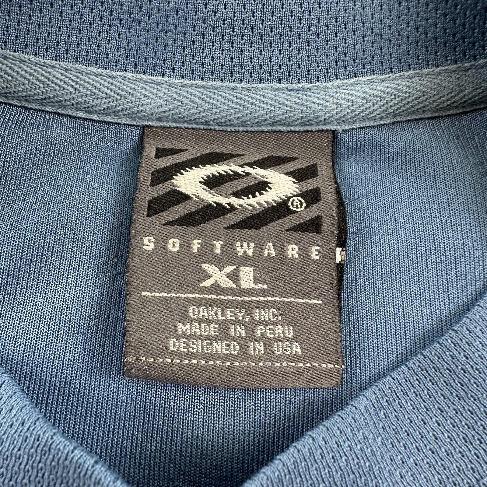 Vintage Oakley Cycling Jersey Shirt Mens XL Blue Software Mesh Performance y2k