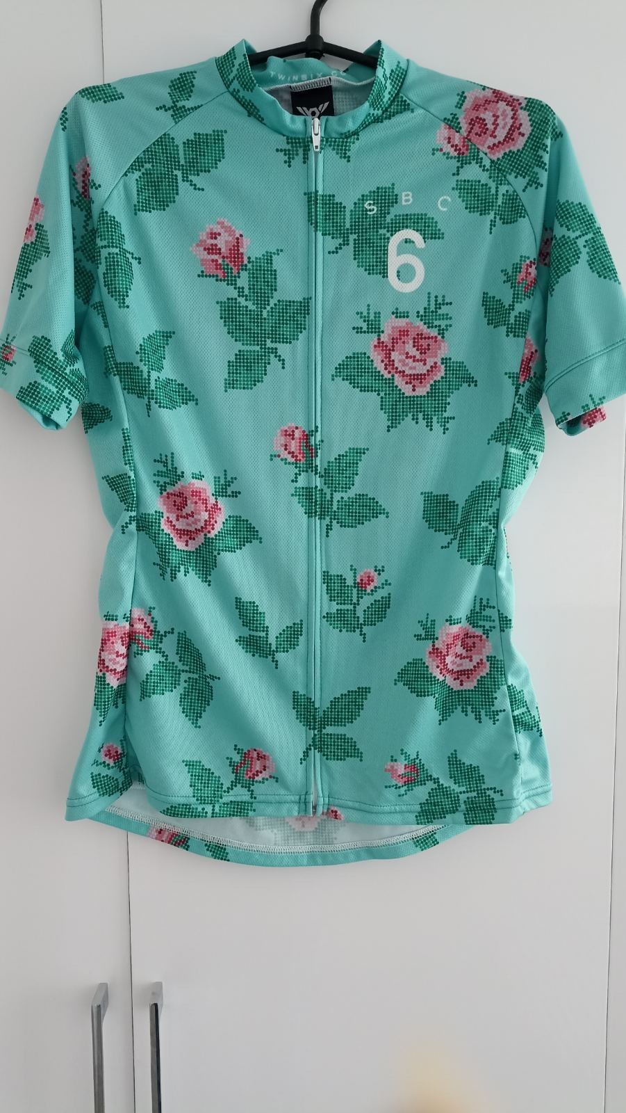 Twin Six Women’s Cycling Jersey Floral USA Made Size L M Bike Club Raglan
