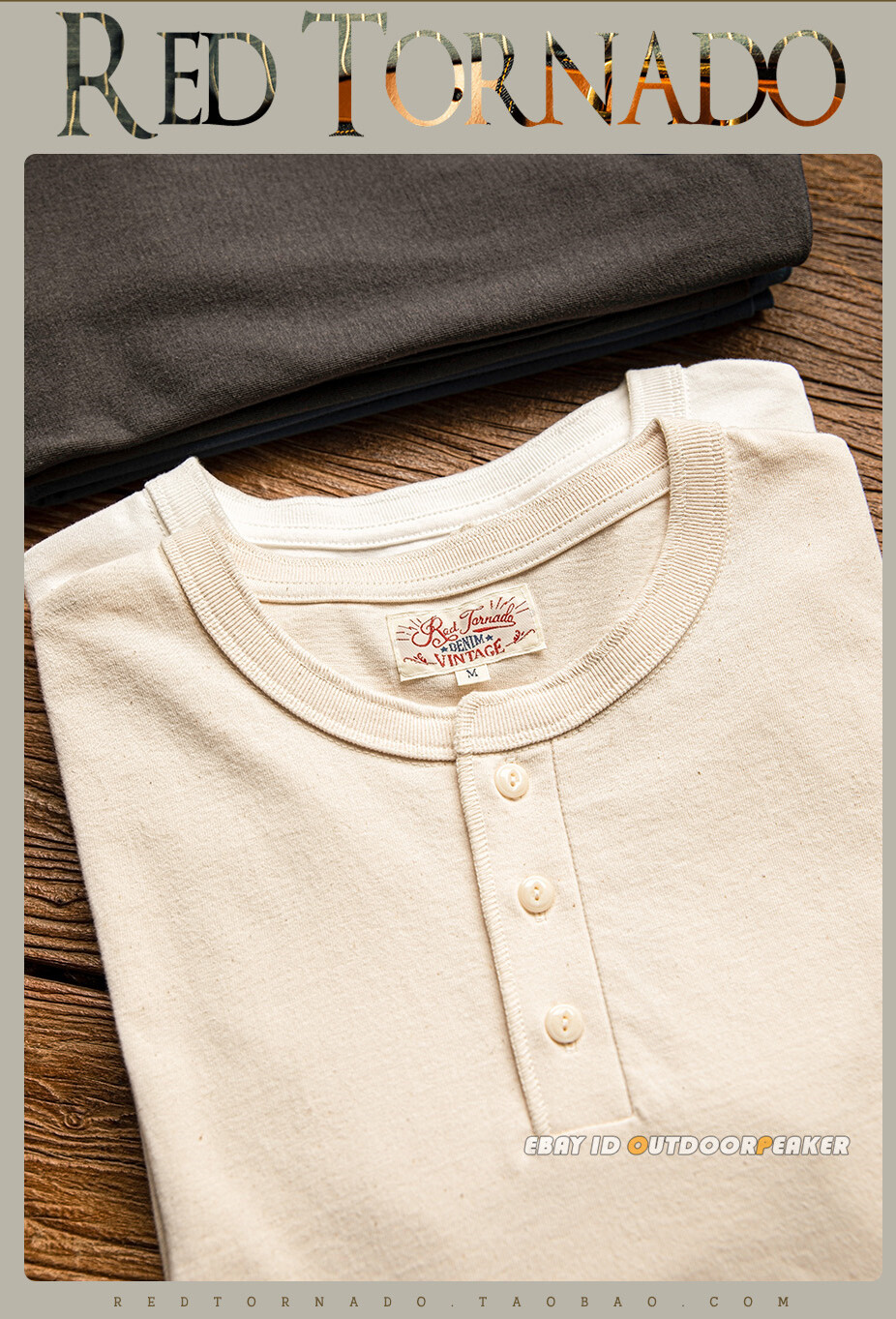 Red Tornado Men’s Casual Front Placket Short/Long Sleeve Henley Shirts T-Shirts