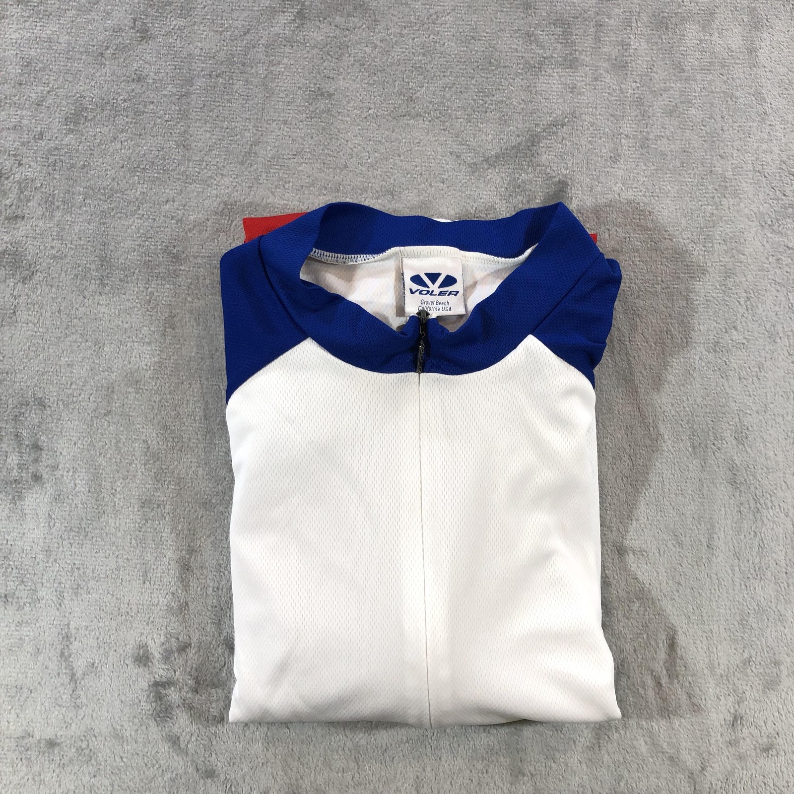 Vintage Voler Cycling Jersey Mens Large Red White Blue Full Zip Shirt Bike USA