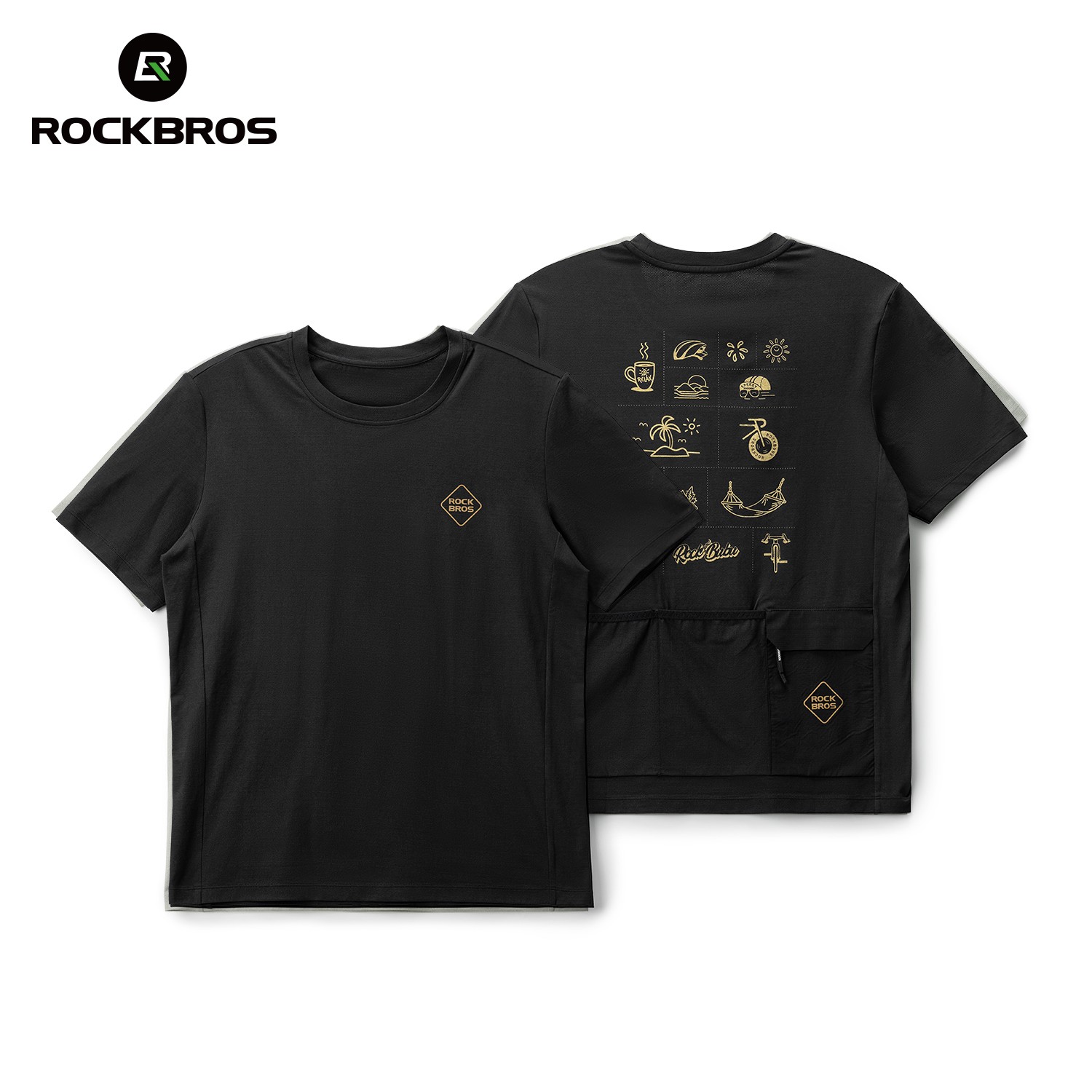 ROCKBROS Sports T-Shirt Cycling Breathable Urban Daily Wear Unisex Soft Top Tee