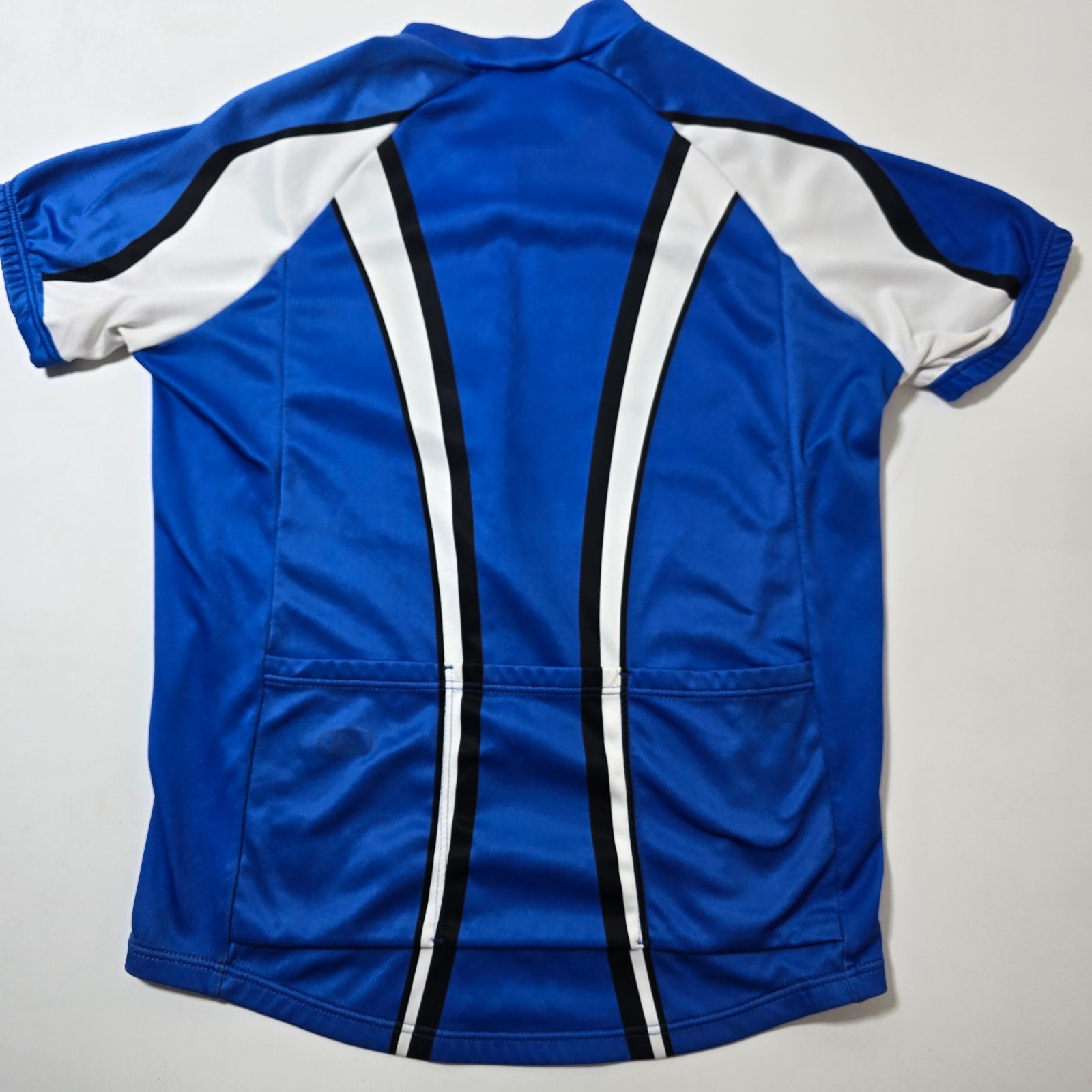 REI Cycling Jersey Mens L Blue Mesh Lined Short Sleeve Half Zip Athletic Outdoor