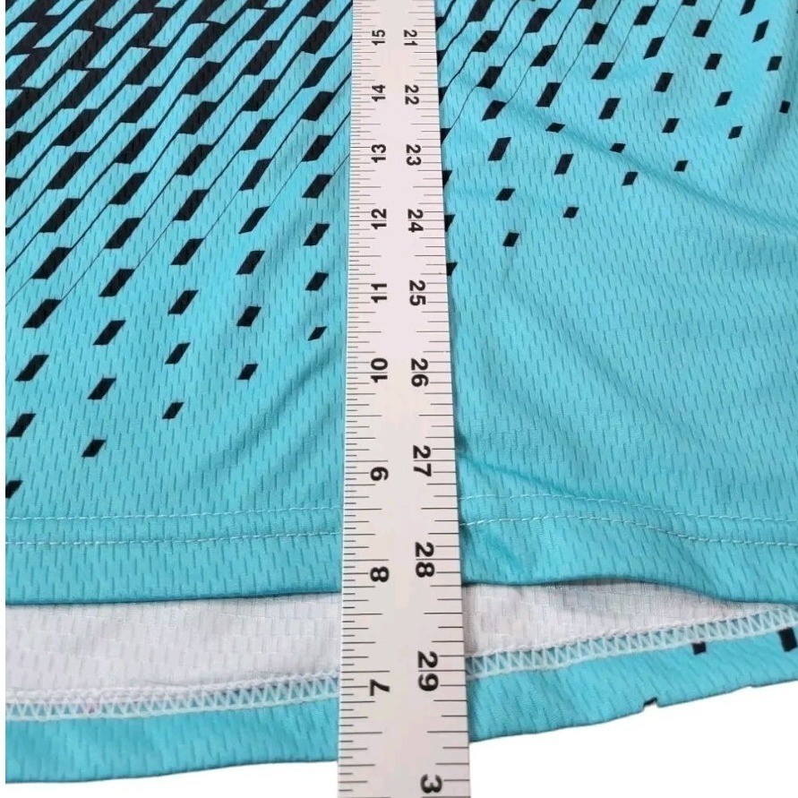 JPOJPO Mens Cycling Jersey Long Sleeve Black Teal Gradient Mesh Size M NEW