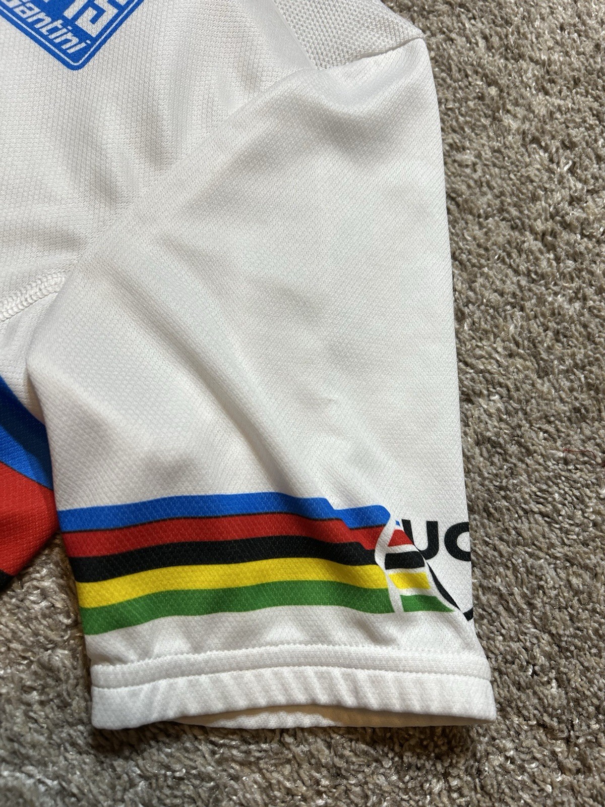 SMS Santini Cycling Jersey Men XL 1/4-Zip UCI World Champion Jersey *Snags*