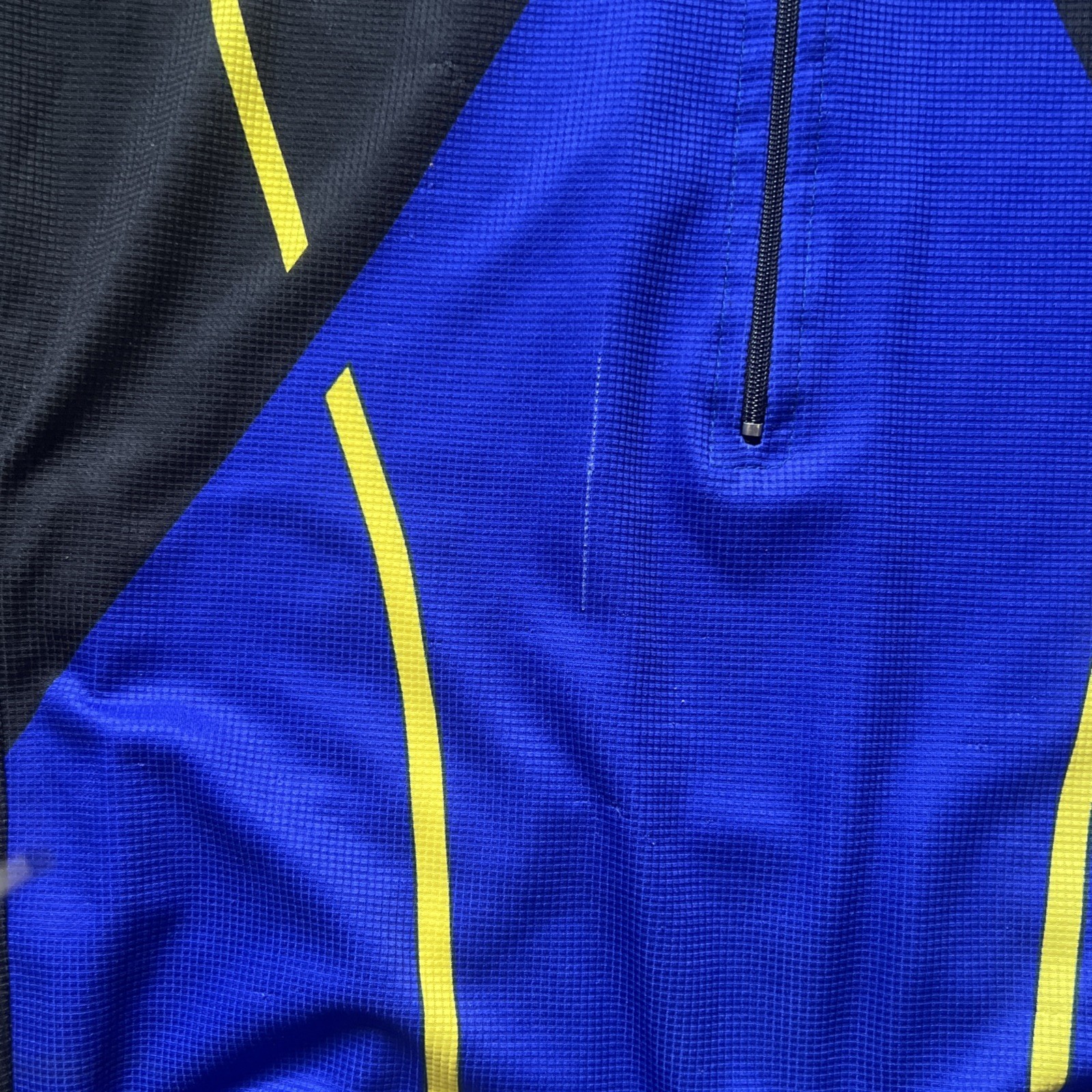 Castelli Cycling Jersey Mens Sz Large Black And Blue Half Zip Short Sleeve Italy