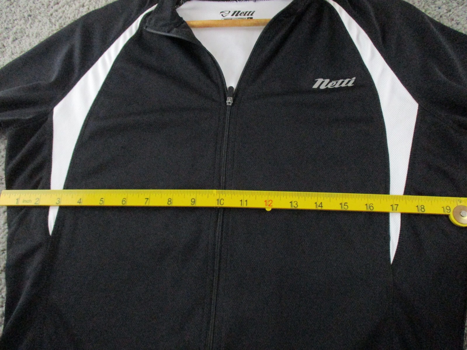 Netti Cycle Top/Jersey Large Short Sleeve Collared Full Zip Black Cycling MTB