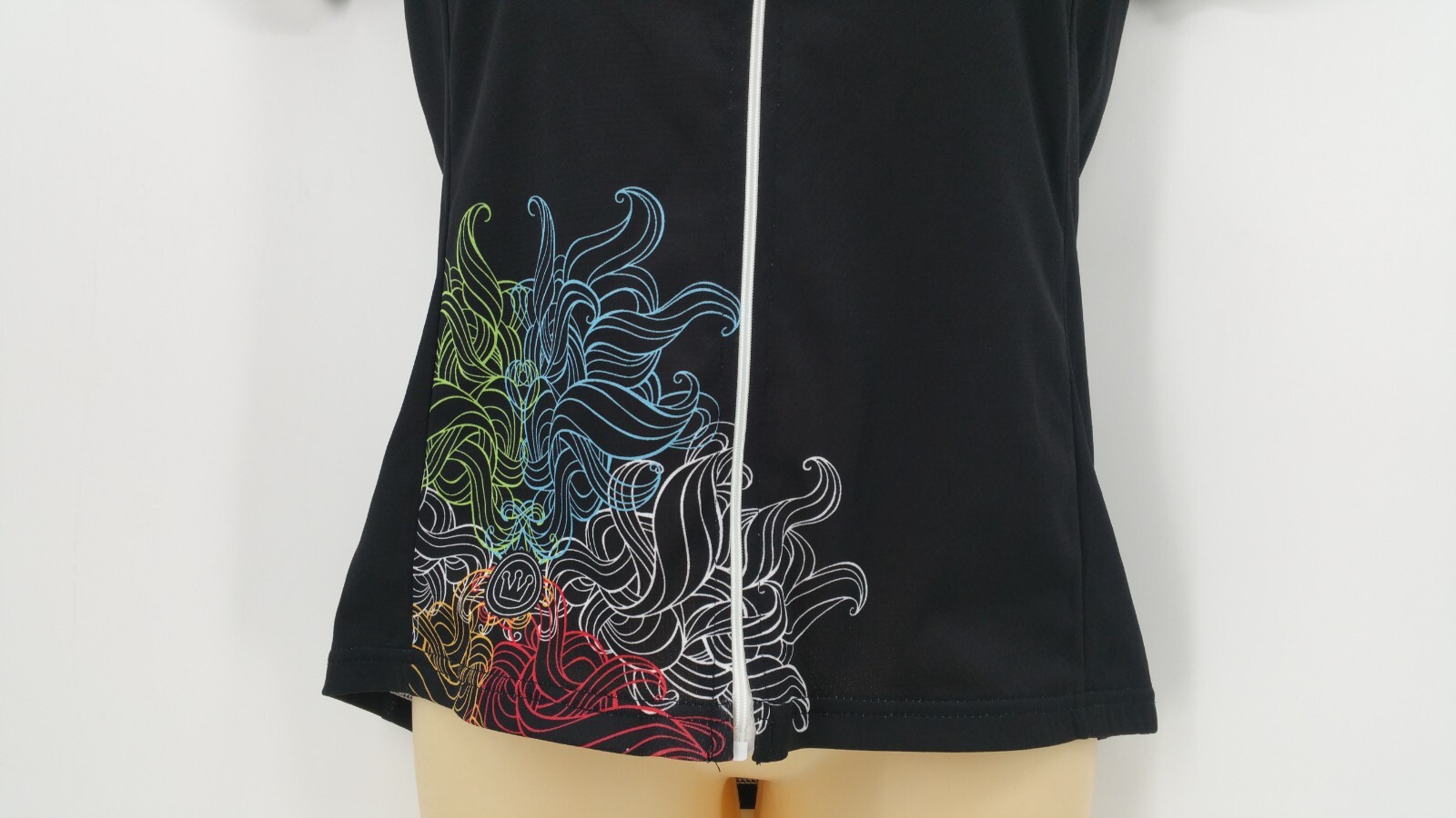 Canari Cycling Jersey Womens Medium Pretty Floral Full Zip Rear Pockets Bike Top