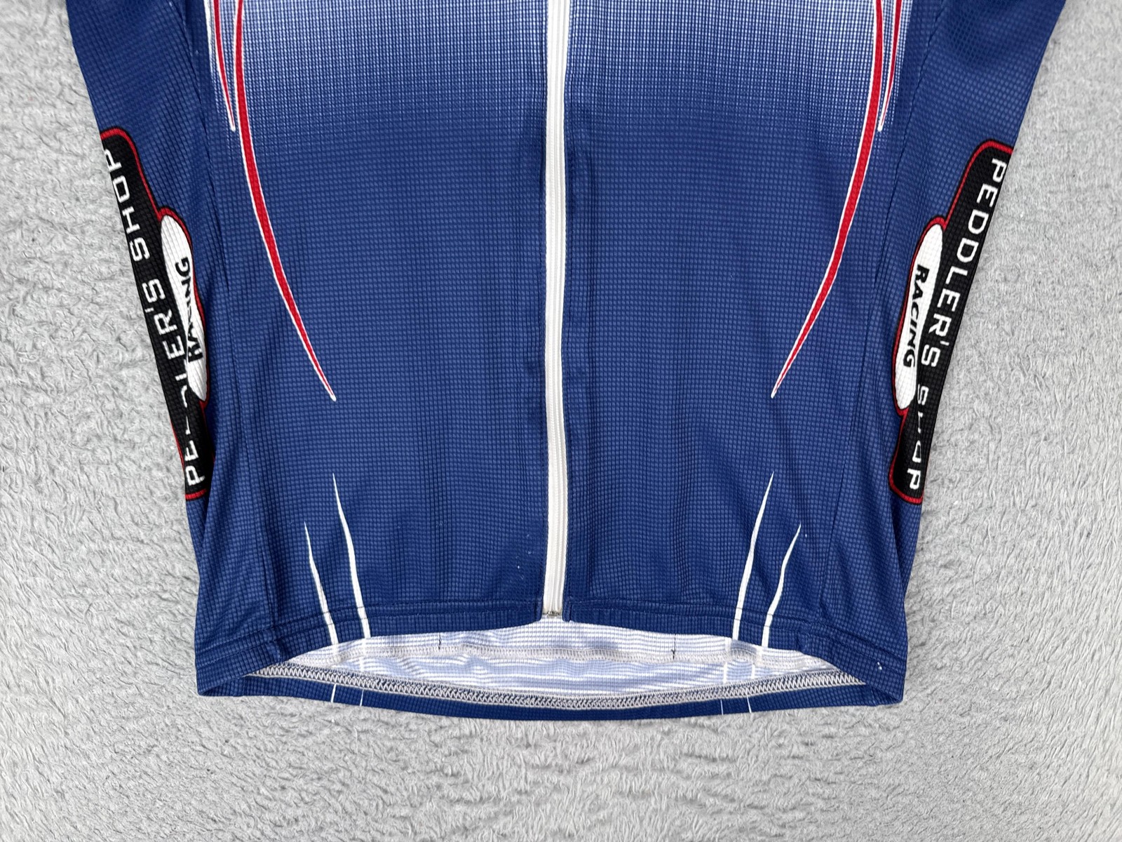 Voler Cycling Jersey Mens Medium Blue Grohe Tank Full Zip Pockets USA Bike