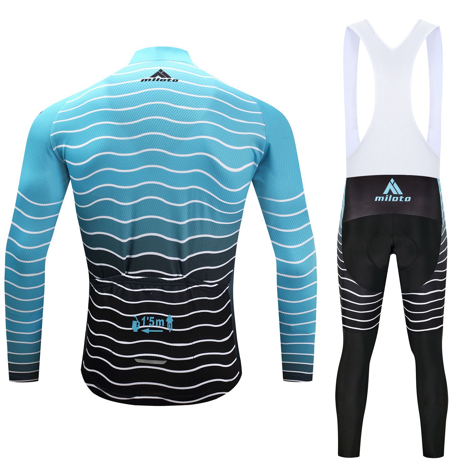 Men’s Bike Clothing Long Sleeve Cycling Jersey Cycle Long (Bib) Tights Pants Kit
