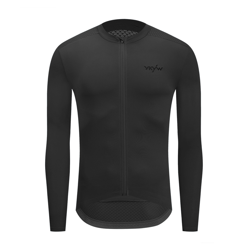 YKYWBIKE Men Cycling Jersey Long Sleeve Pro Road Bike Shirt Breathable Tops YKK
