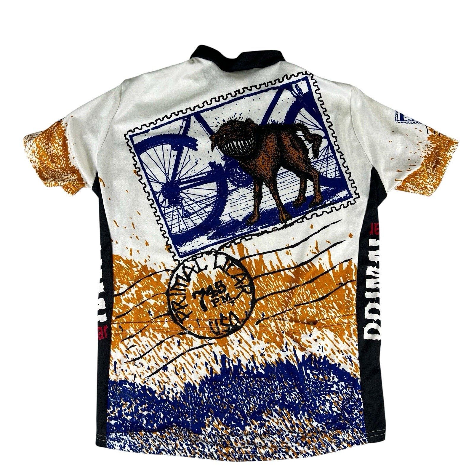 Primal Wear Bit & Run Dog Cycling Jersey Mens Large Full Zip Graphic