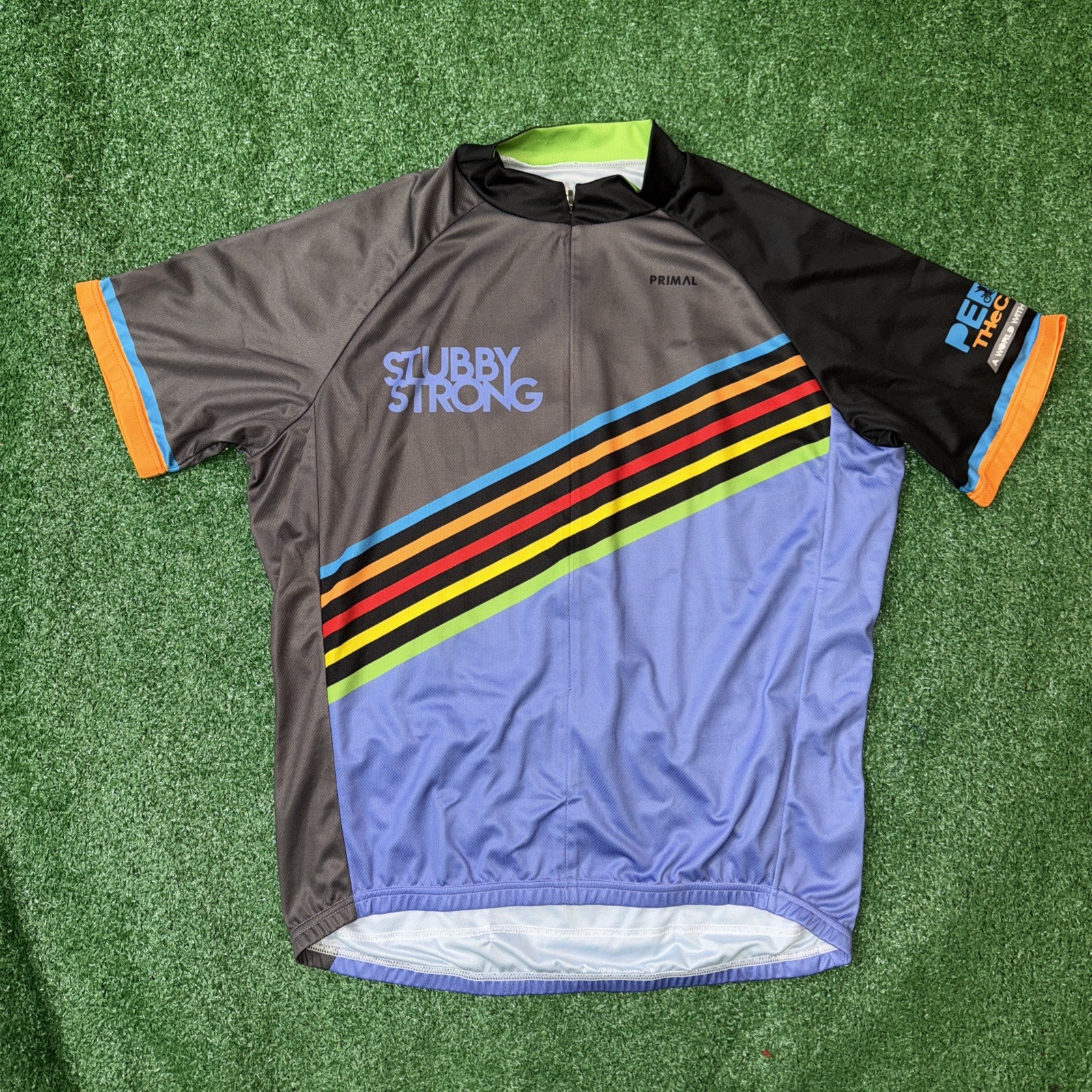 Primal The Bike Bay Cycling Jersey Men’s XL Multicolor 3/4 Zip Bike Shirt