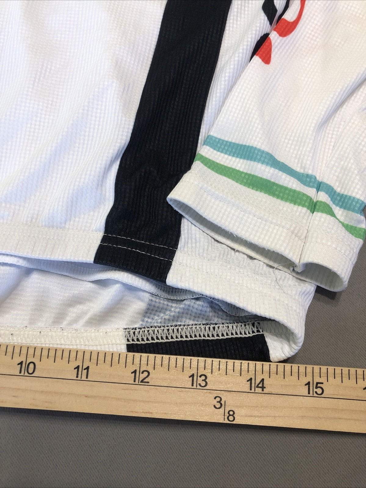 Boure Cycling Jersey White Red Green Accents Ned Overend Med long sleeve Jacket