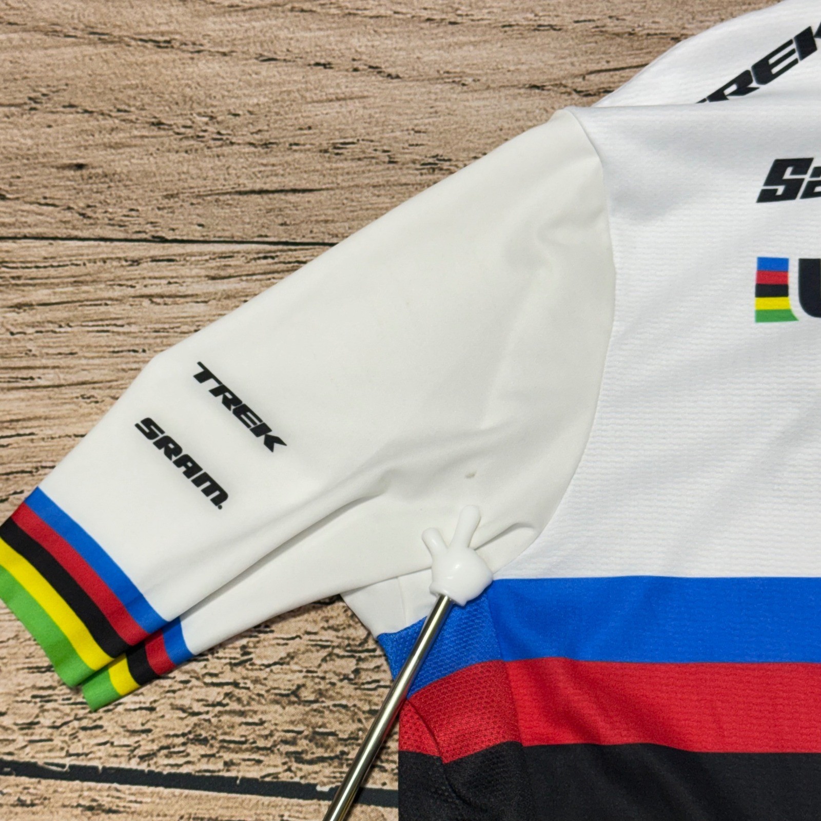 Santini Cycling Jersey Men XL White Trek Factory Racing UCI Rainbow SRAM Jersey