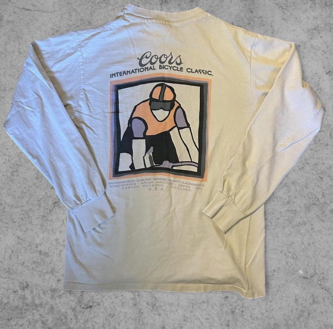 VINTAGE 80S COORS INTERNATIONAL BICYCLE CLASSIC MOCK NECK SINGLE STITCH USA M