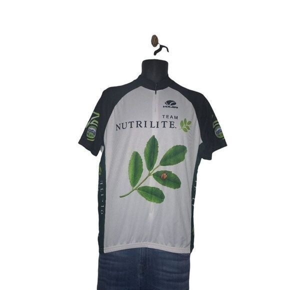 Voler Team Nutrilite Cycling Jersey Men XXL Grey Black Raglan Bike Shirt Race