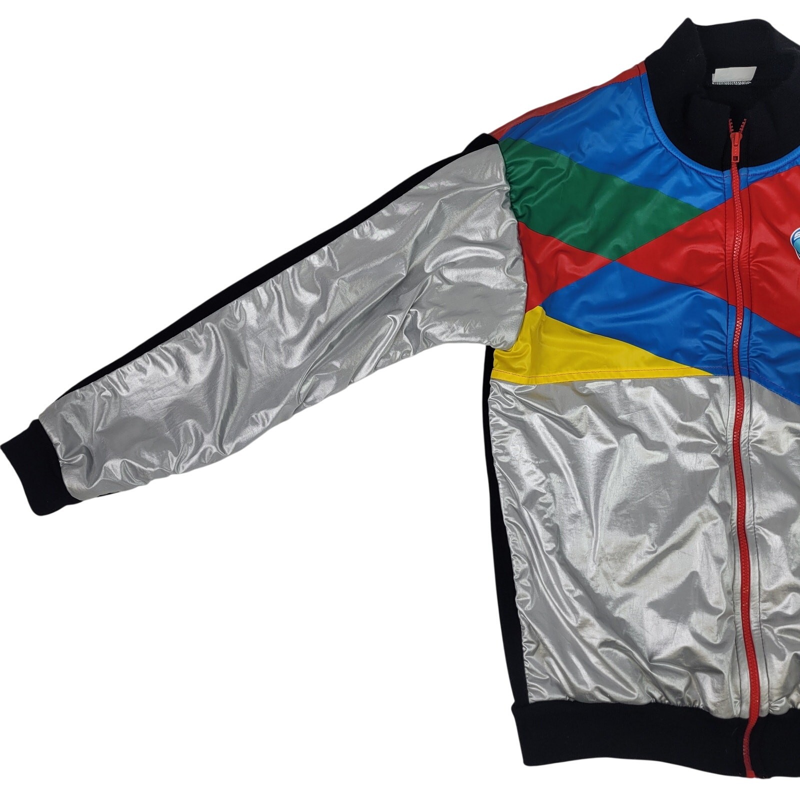 Vintage Italian Seb Cycling Jacket Multi-Color Reflective Design Men’s Sz M