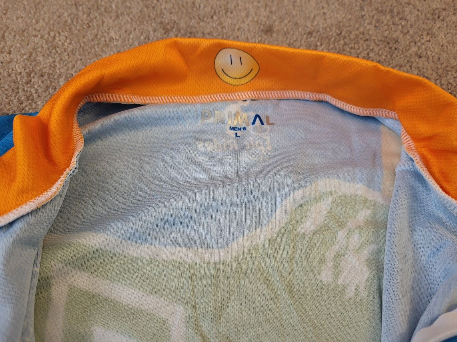 Men’s Primal Sport Cut Raglan Cycling Jersey Whiskey Off Road Epic Rides Size L