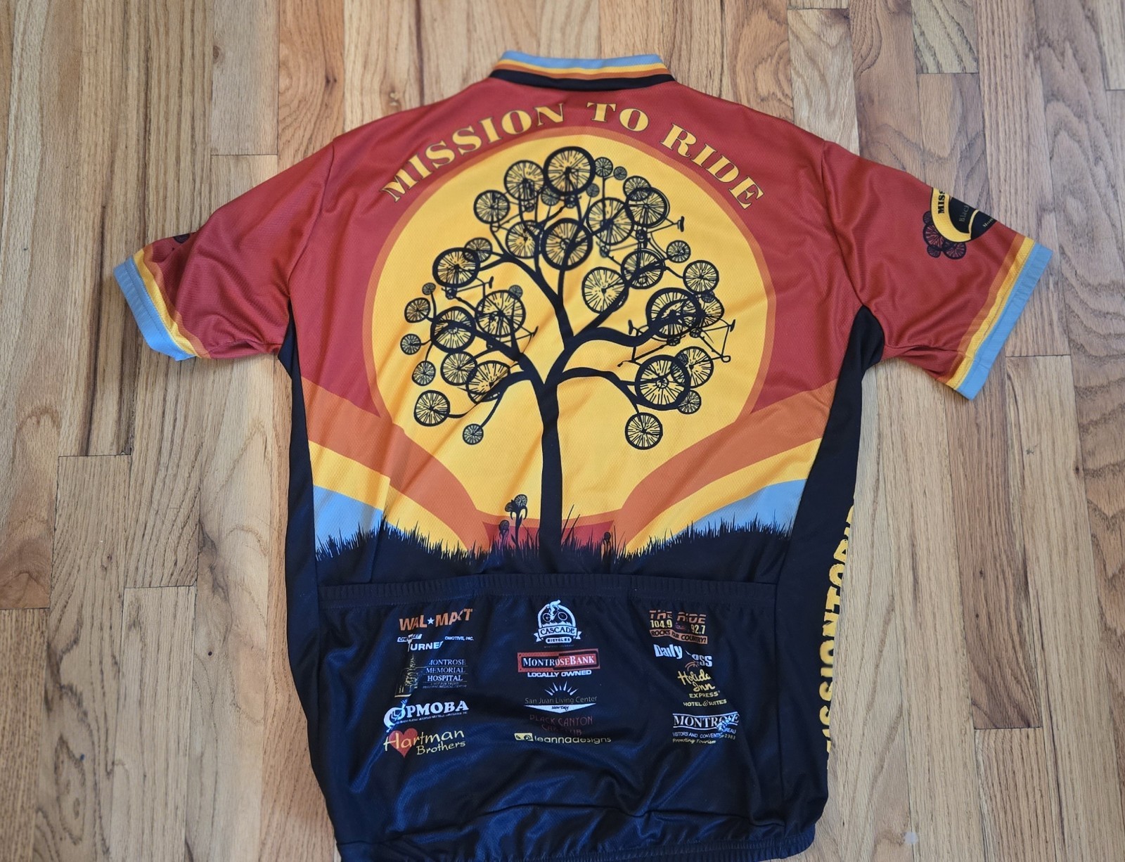 Voler Club Set-In Cycling Jersey Unisex L Red/Yellow/Blue/Black Full Zip Pockets