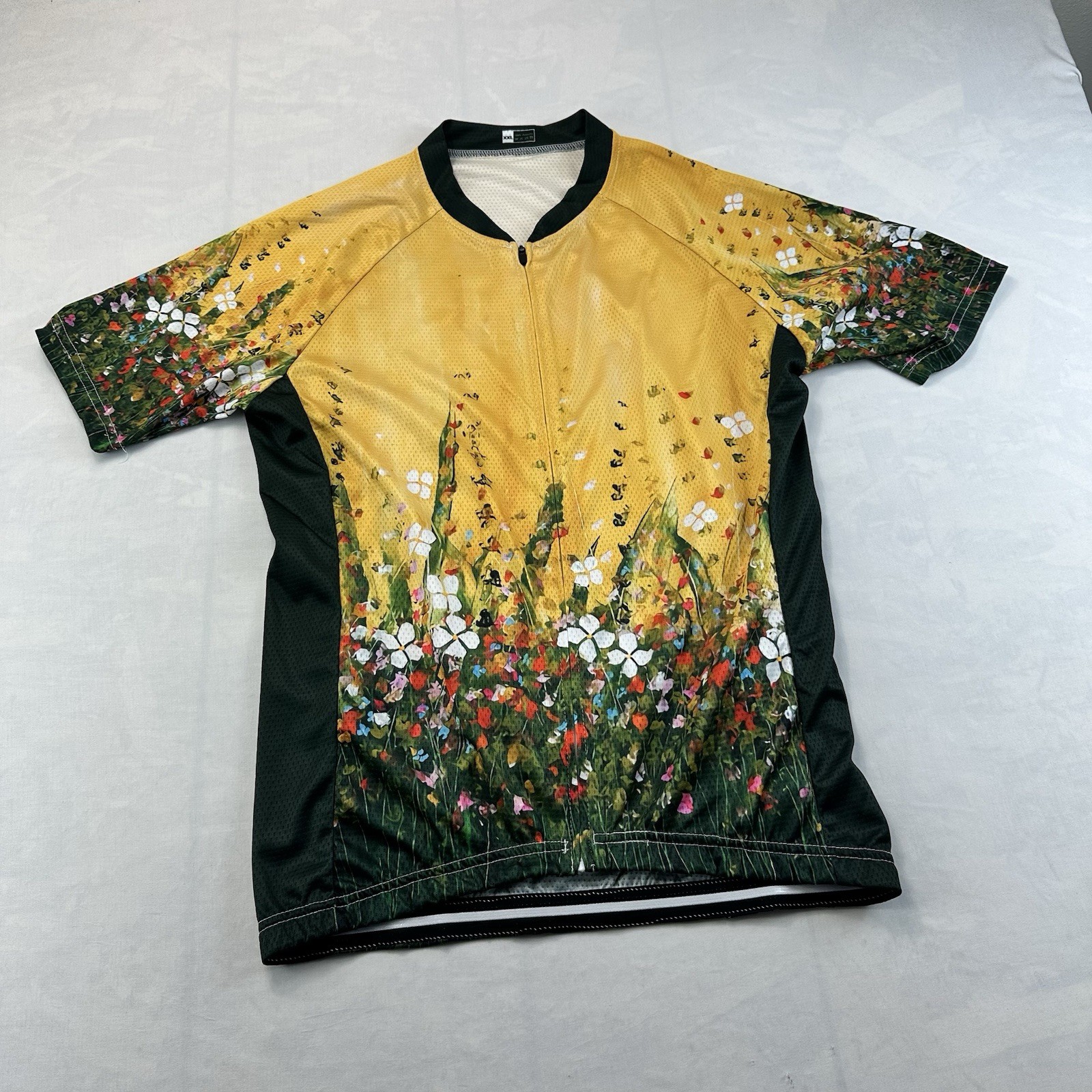 Women’s XXL Floral Cycling Jersey Full Zip Short Sleeve Bike Bicycle Shirt