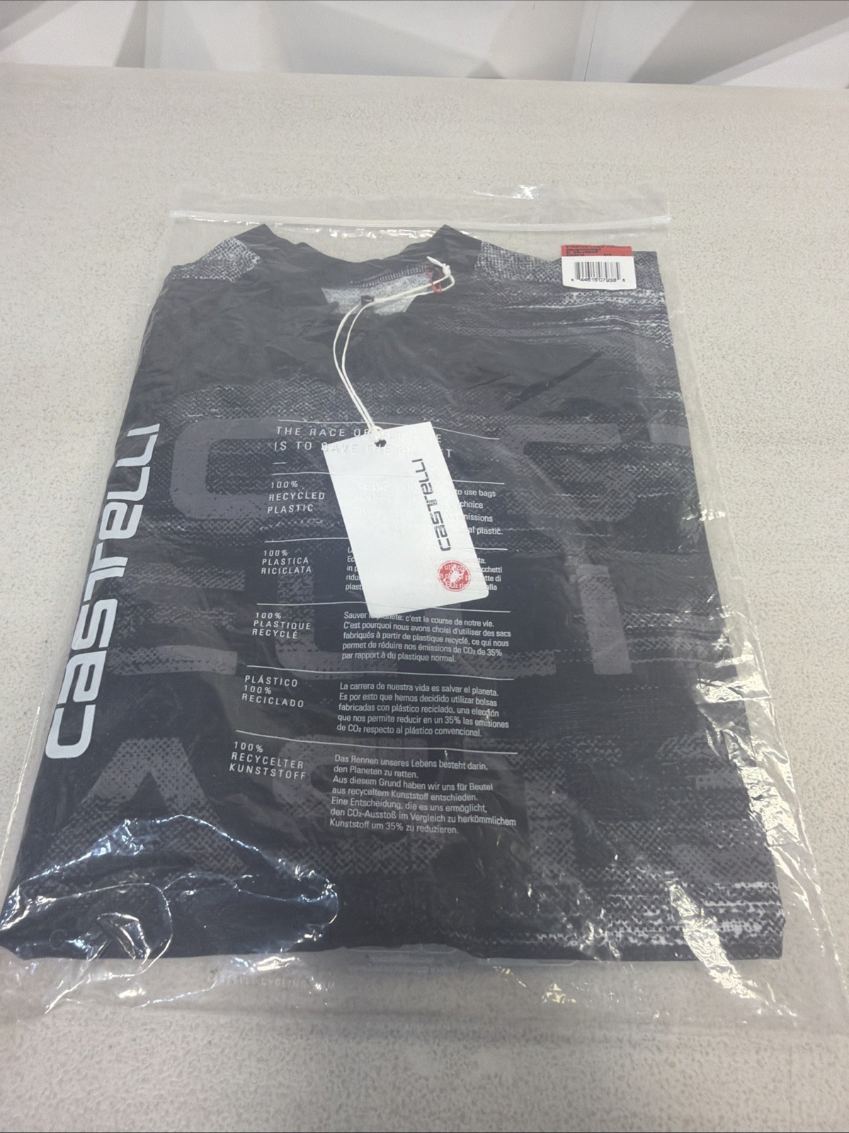 CASTELLI Stratus Logo Jersey Size Large Black Mens