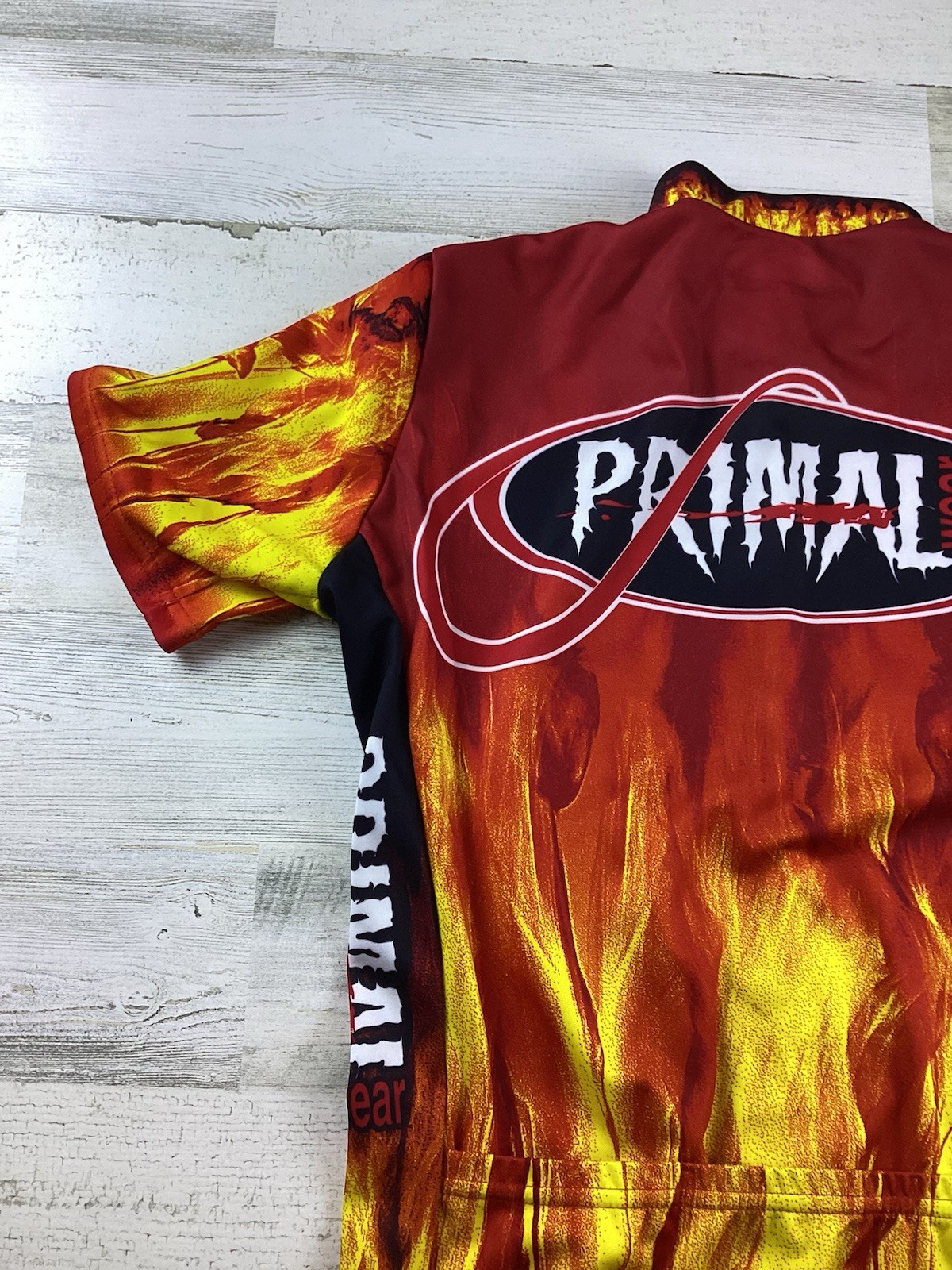 Primal Wear 2 Hot 4 U Men’s Sz S Cycling Dirt Bike Flames Jersey Waist Pockets