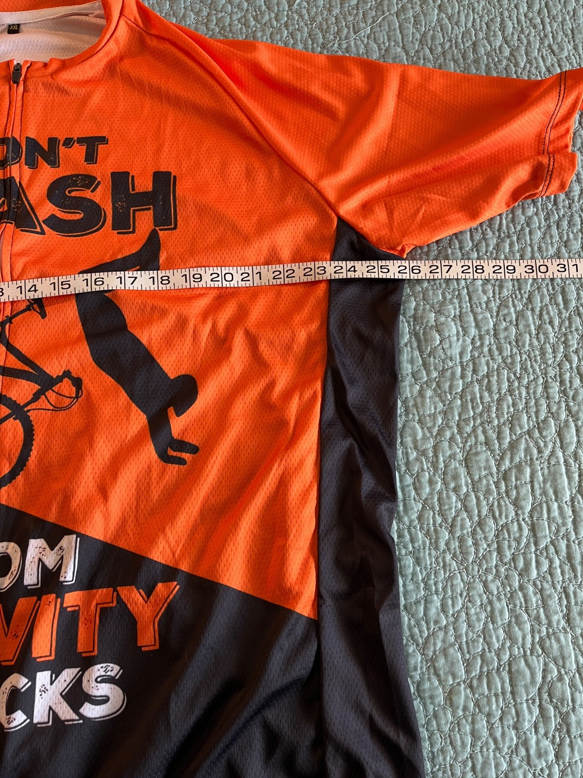 Men’s XXL Orange/Black I Don’t Crash short sleeve full zip cycling jersey