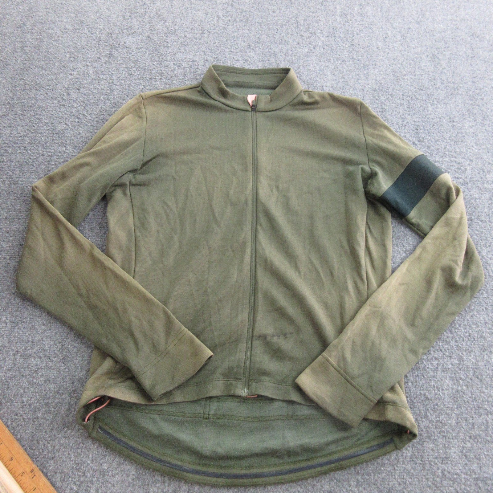 Rapha Classic Cycling Jersey Mens Large Green Long Sleeve Full Zip Bike Road