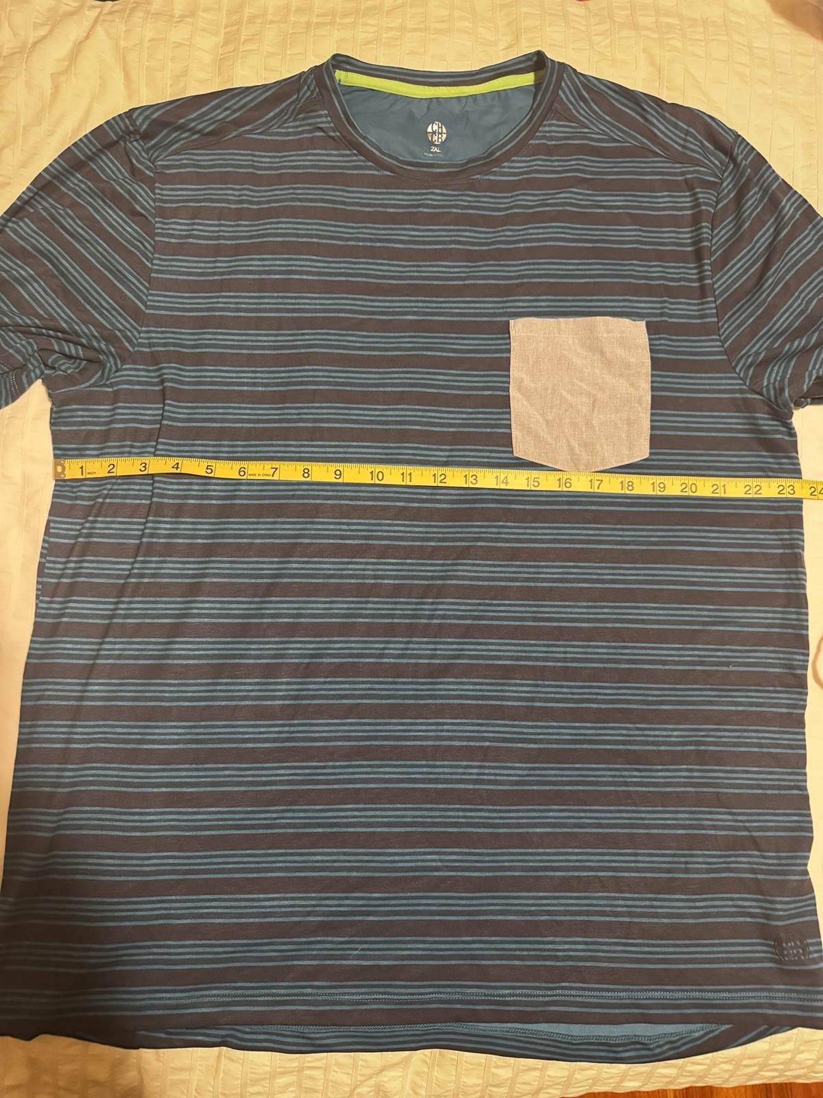 CHCB Striped Short Sleeve Jersey 2XL. Teal Brown. Chest Pocket