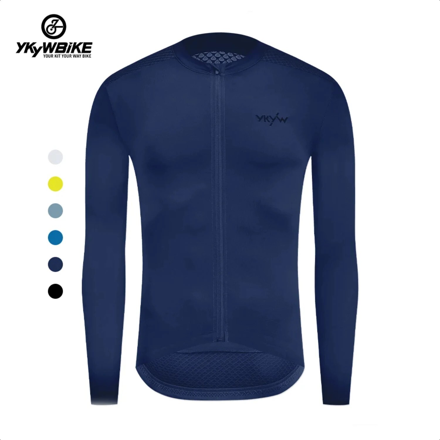 YKYW Cycling Jersey MTB Long Sleeve Breathable Waterproof Bike Zipper Clothing