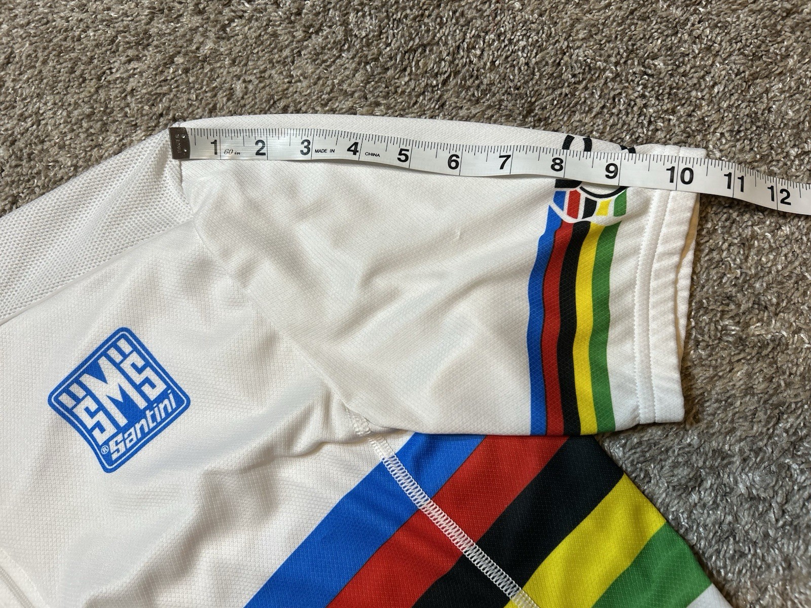SMS Santini Cycling Jersey Men XL 1/4-Zip UCI World Champion Jersey *Snags*