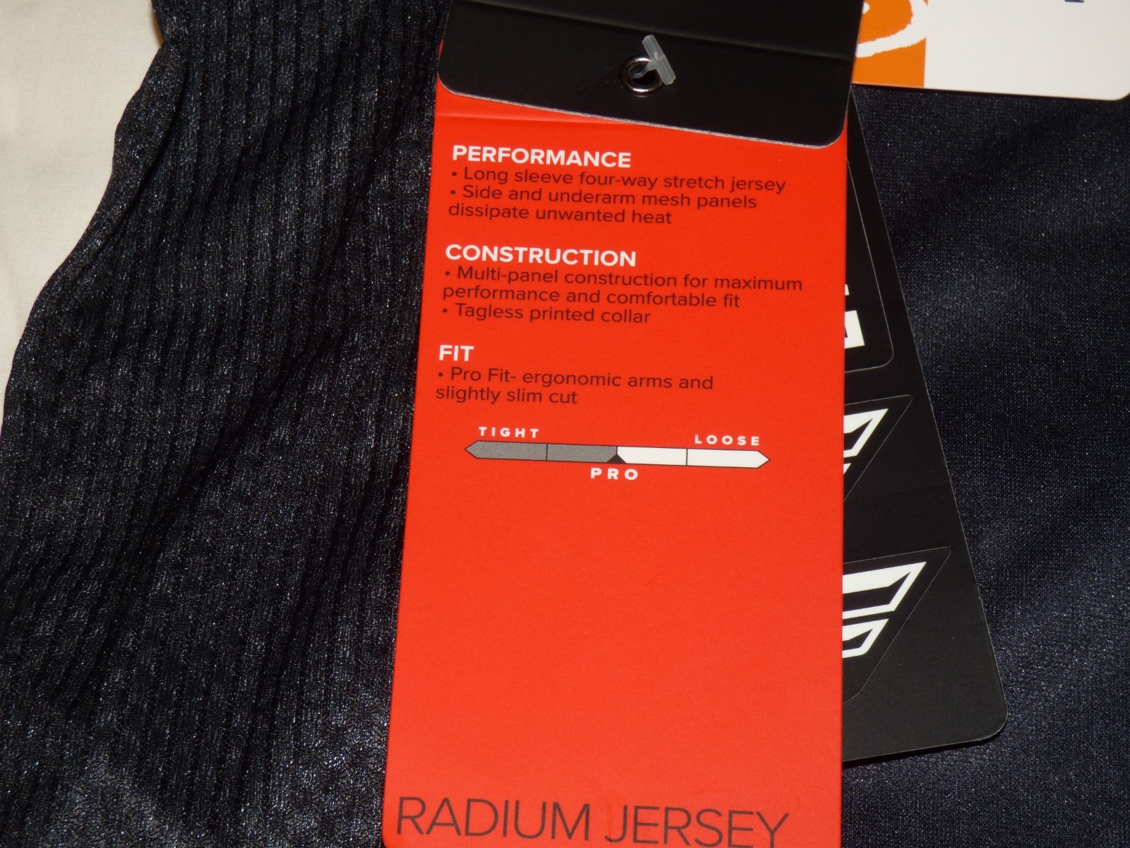 New FLY RACING Youth Large RADIUM Jersey BLACK Pro Fit NIP Bicycle Bike 376-050
