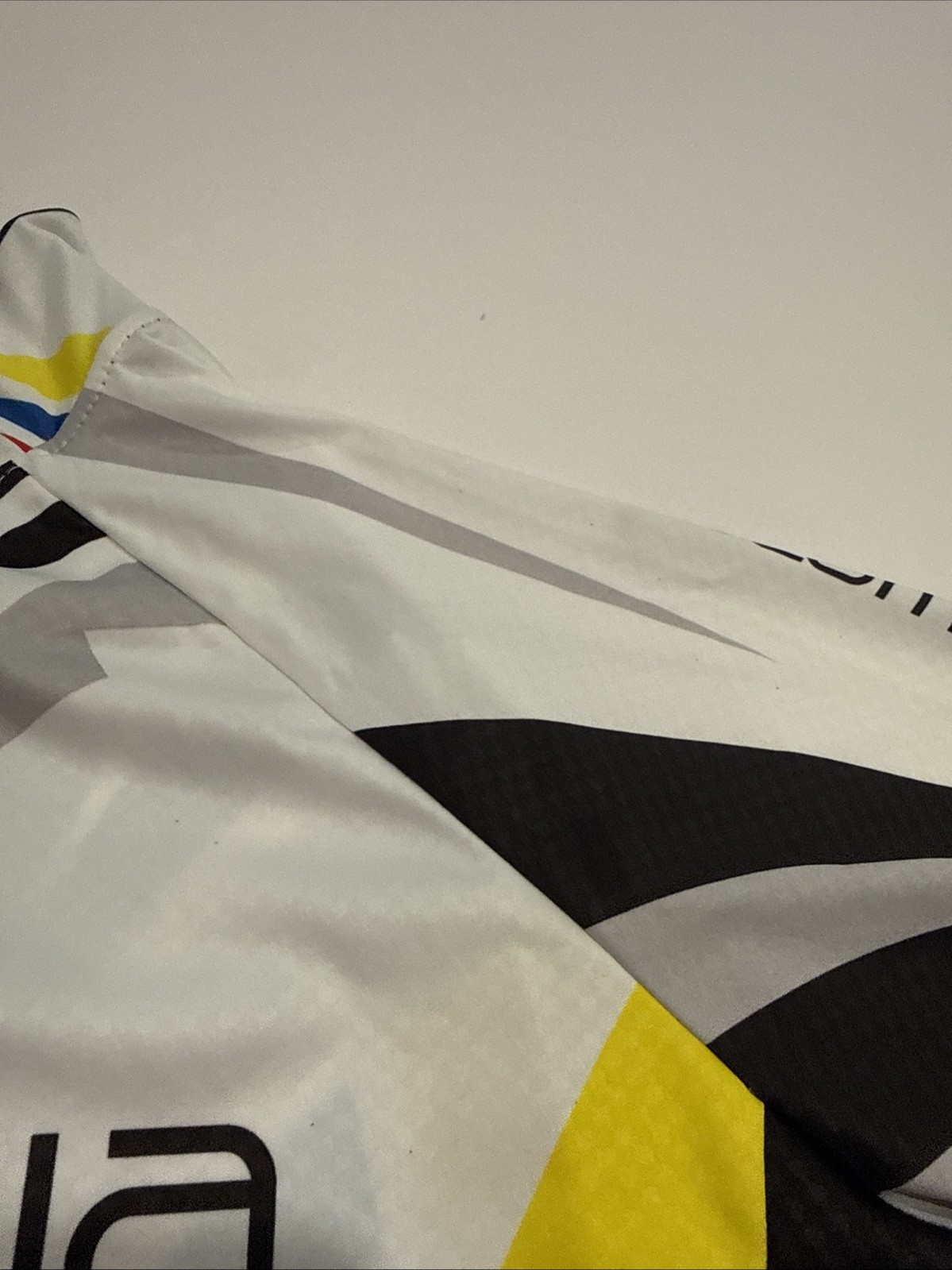 Torralba Colombia Short Sleeve Cycling Jersey Large White Zip Back Pocket