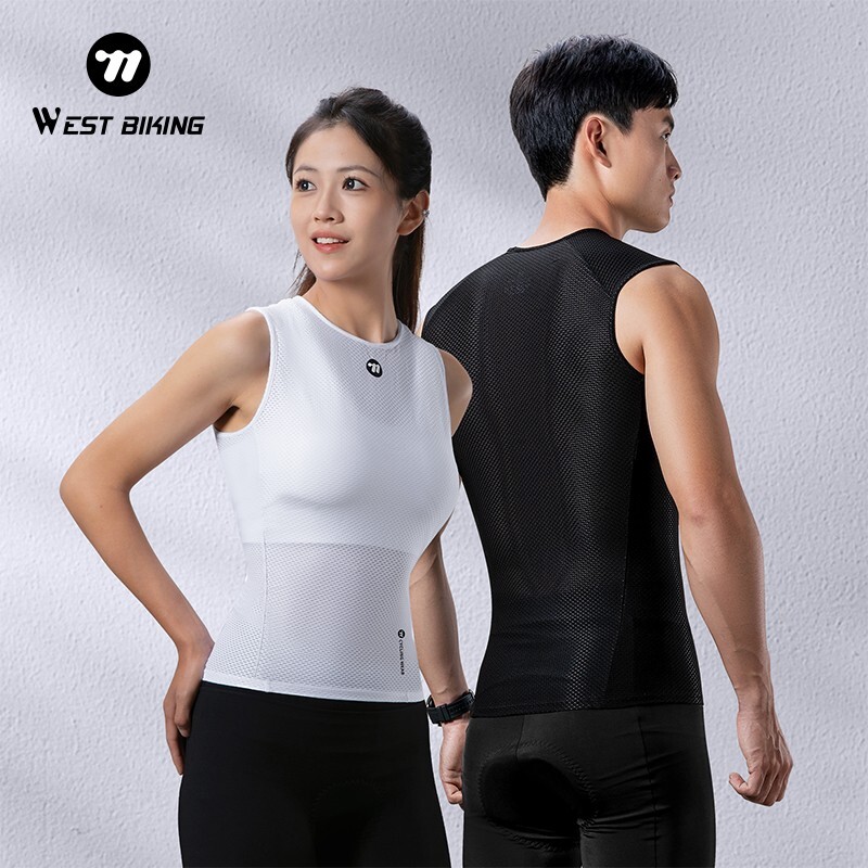 WEST BIKING Men Cycling Base Layer Vest Summer Ride Sleeveless Top Jersey Sport