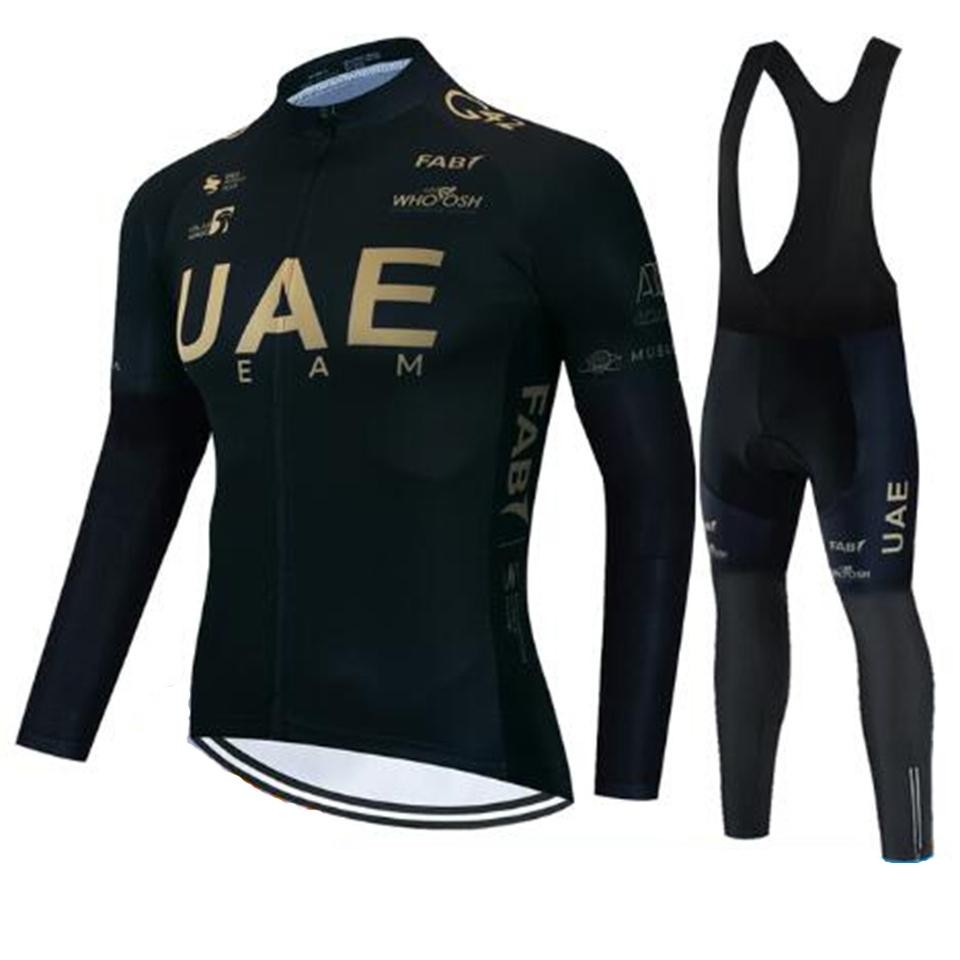UAE Team Long Sleeve Cycling Jersey Set MTB Road Bike Autumn Wear