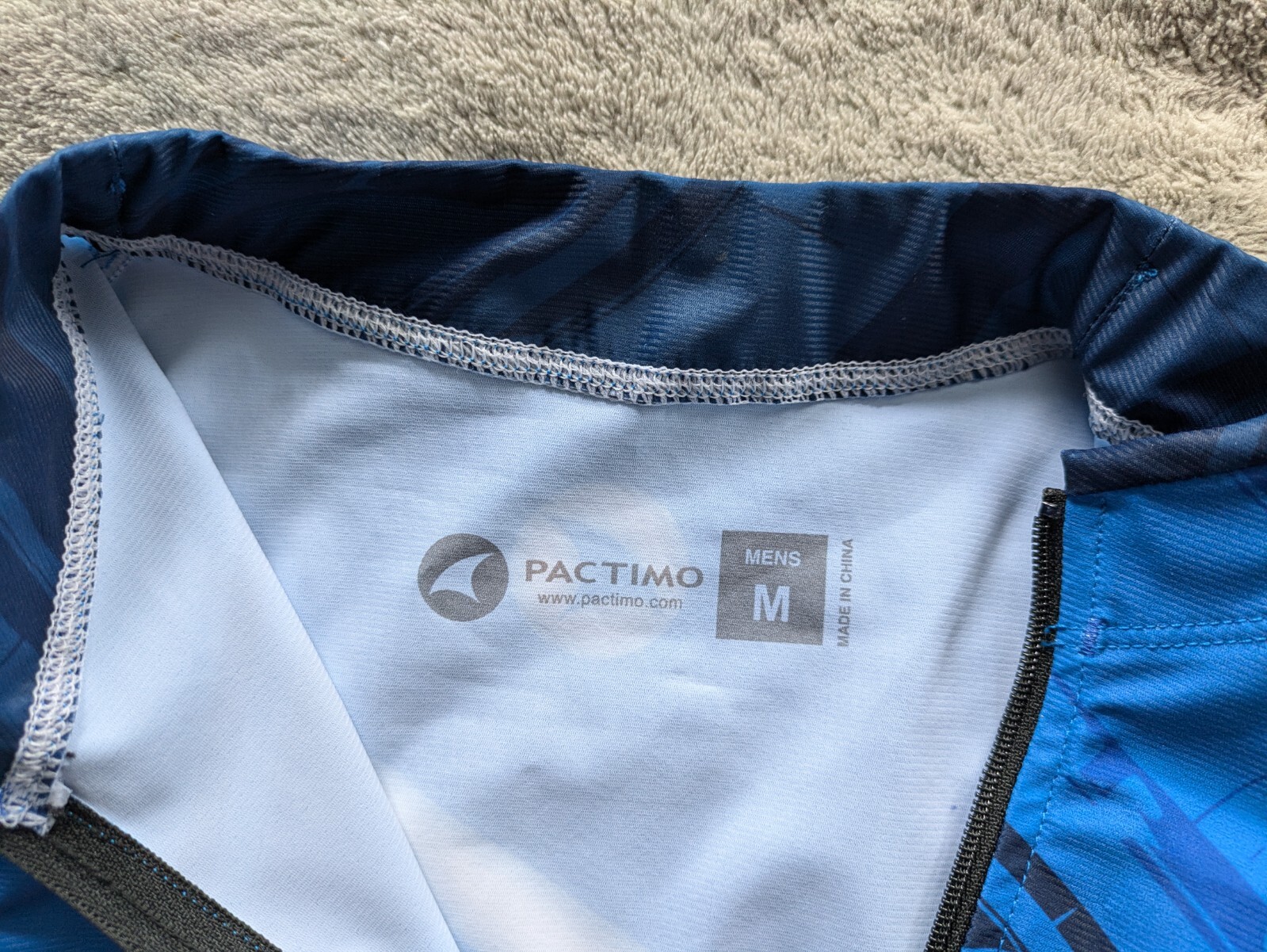 PACTIMO Triathlon Tri Sleeveless Cycling Jersey Mens Medium M Blue
