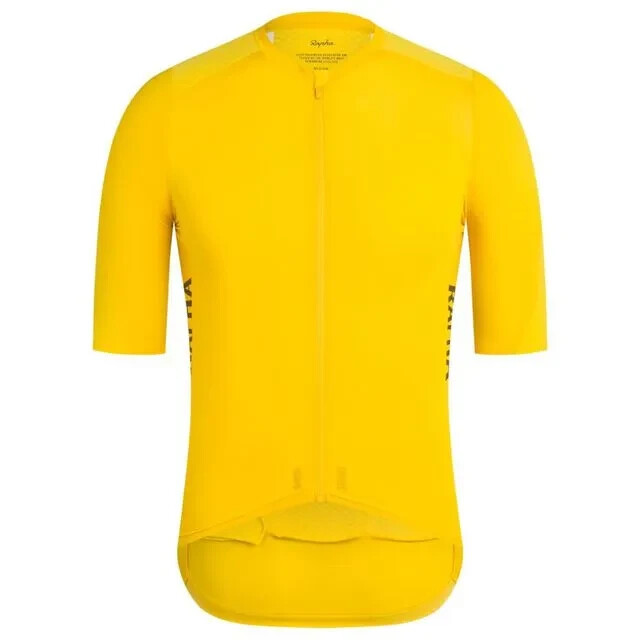 BNWT YELLOW BLACK RAPHA PRO TEAM LIGHTWEIGHT AERO II CYCLING JERSEY LARGE TRI