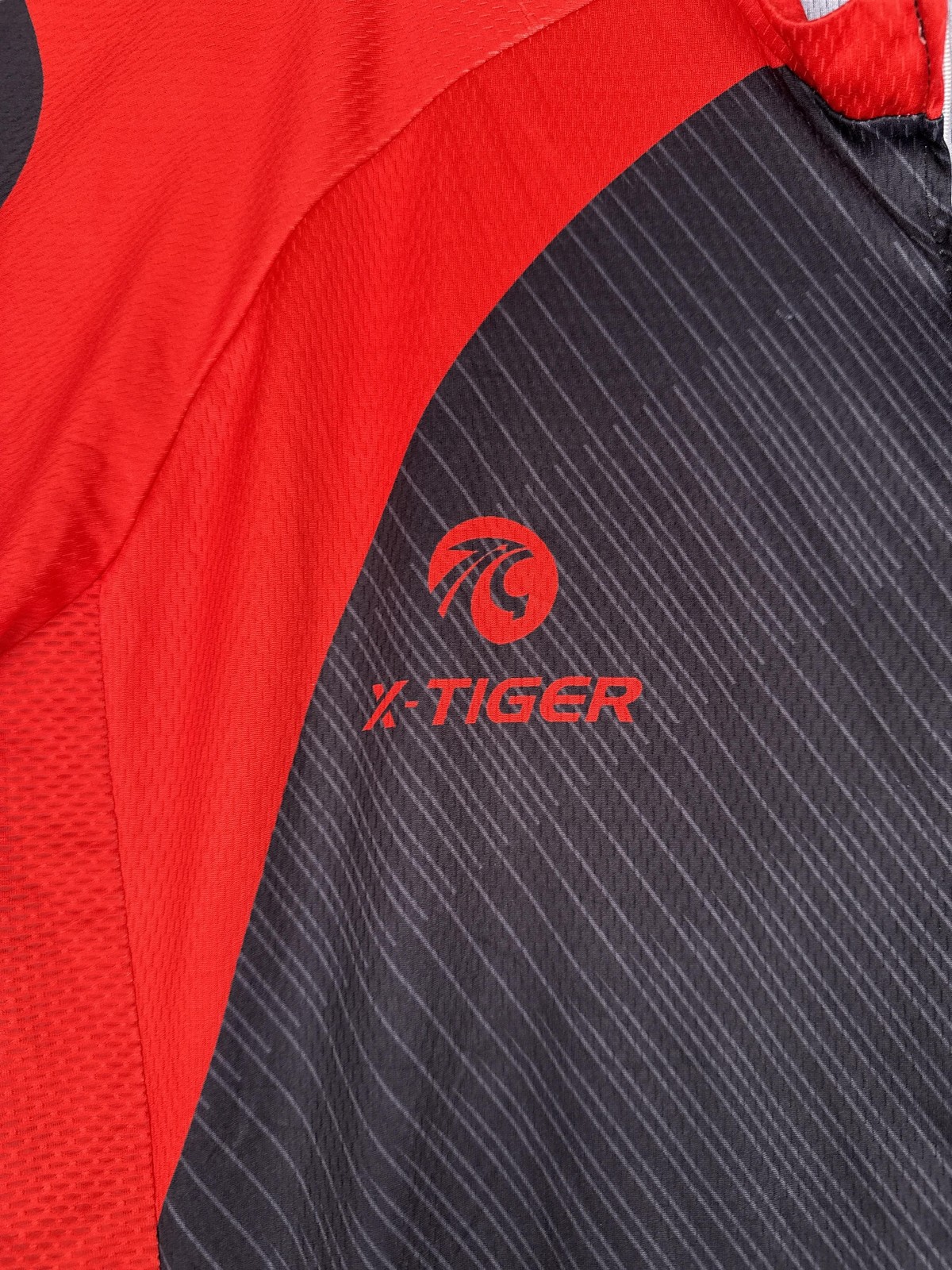X-Tiger Cycling Jersey Mens XXL Red Black Short Sleeve Full Zip Bike Shirt Top