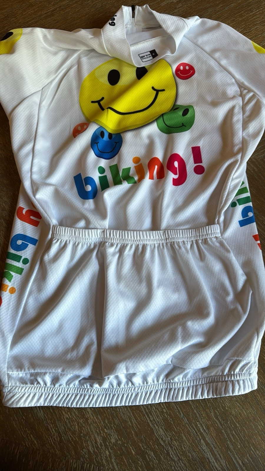 Happy Biking Cycling Shirt Jersey Short Sleeve Size S
