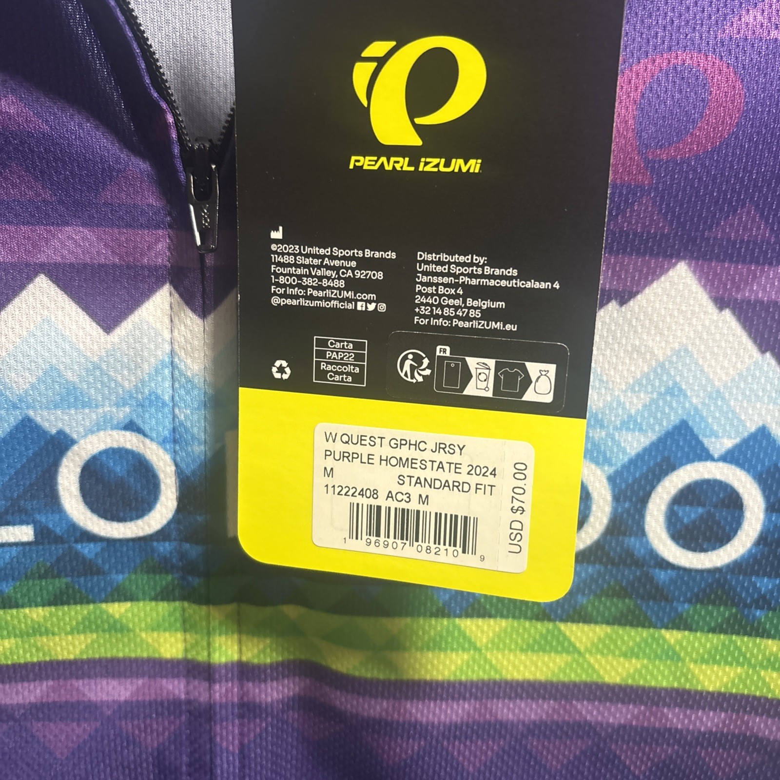 Pearl Izumi Quest Full Zip Short Sleeve Bike Jersey Colorado Mountains Womens M