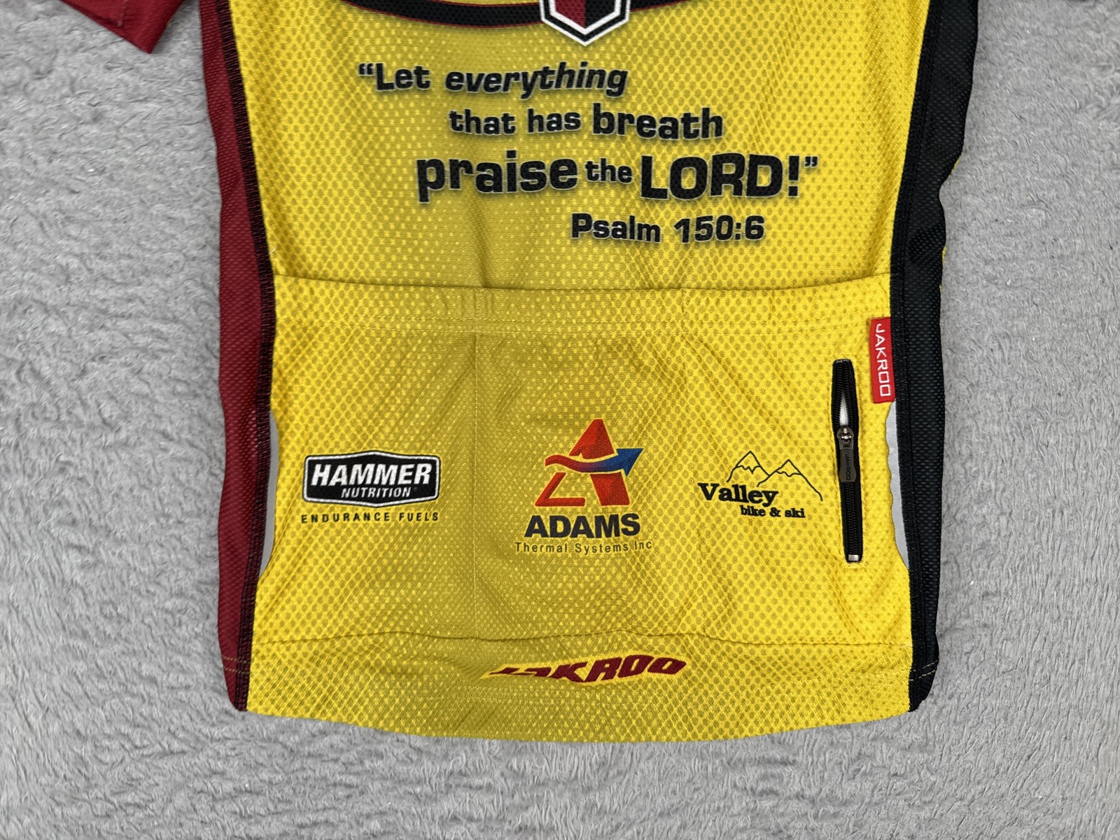Jakroo FCA Endurance Cycling Jersey Womens Small Yellow Red Christian Bike